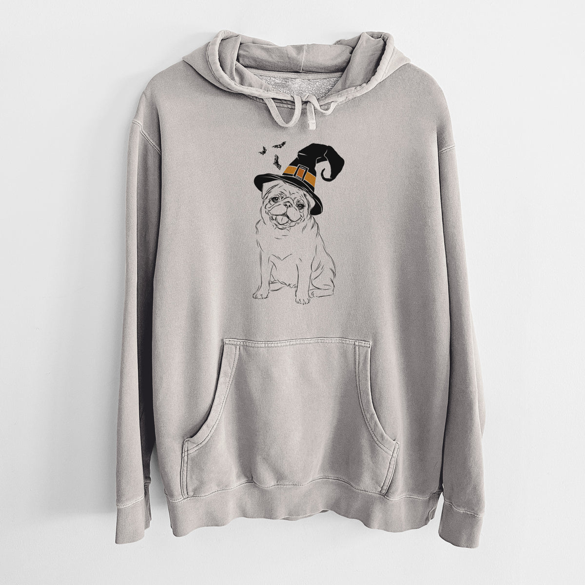 Witch Higgins the Pug - Unisex Pigment Dyed Hoodie