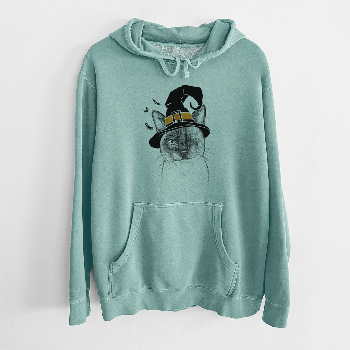 Witch Hoggle the Siamese Cat - Unisex Pigment Dyed Hoodie