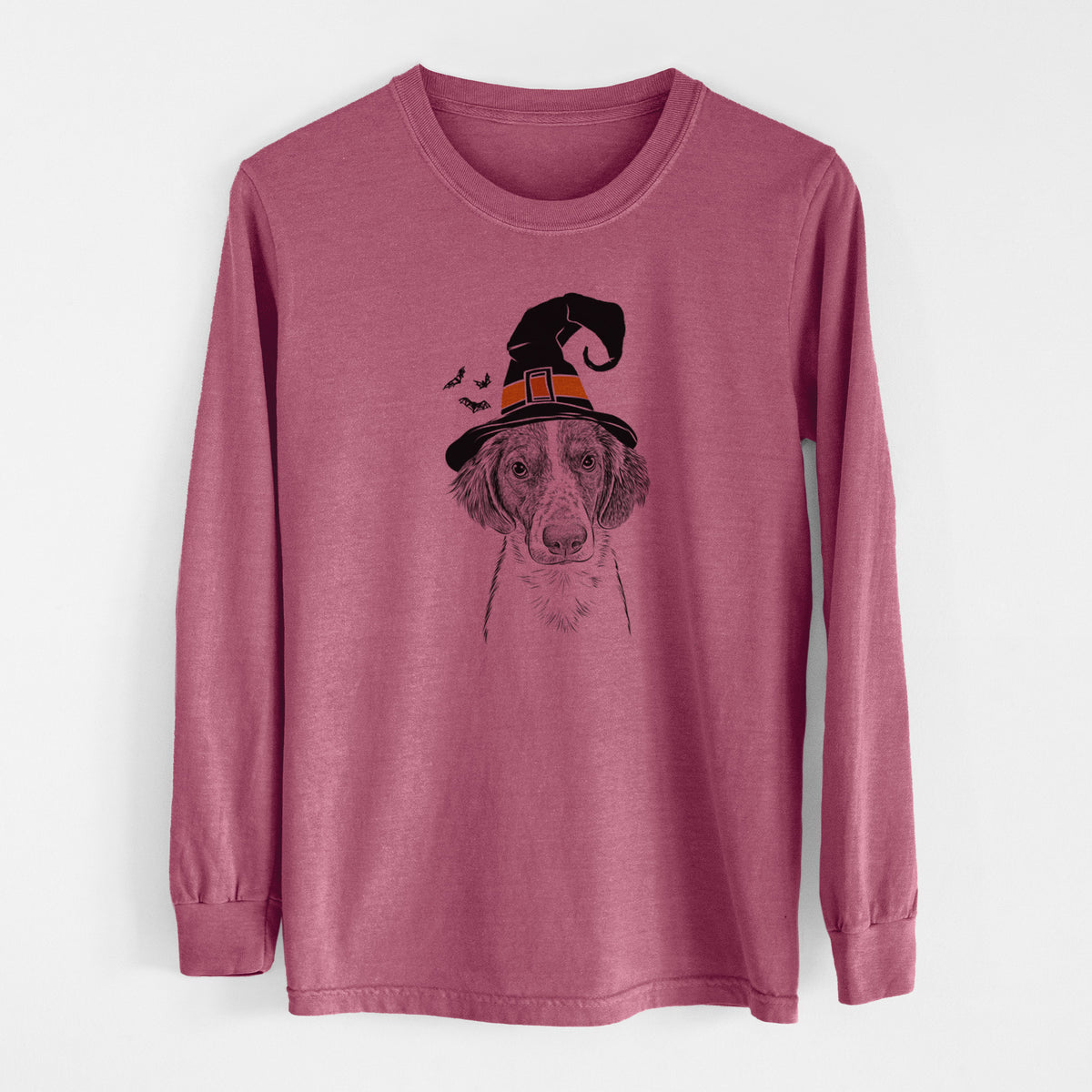 Witch Holly the Brittany Spaniel - Men's Heavyweight 100% Cotton Long Sleeve