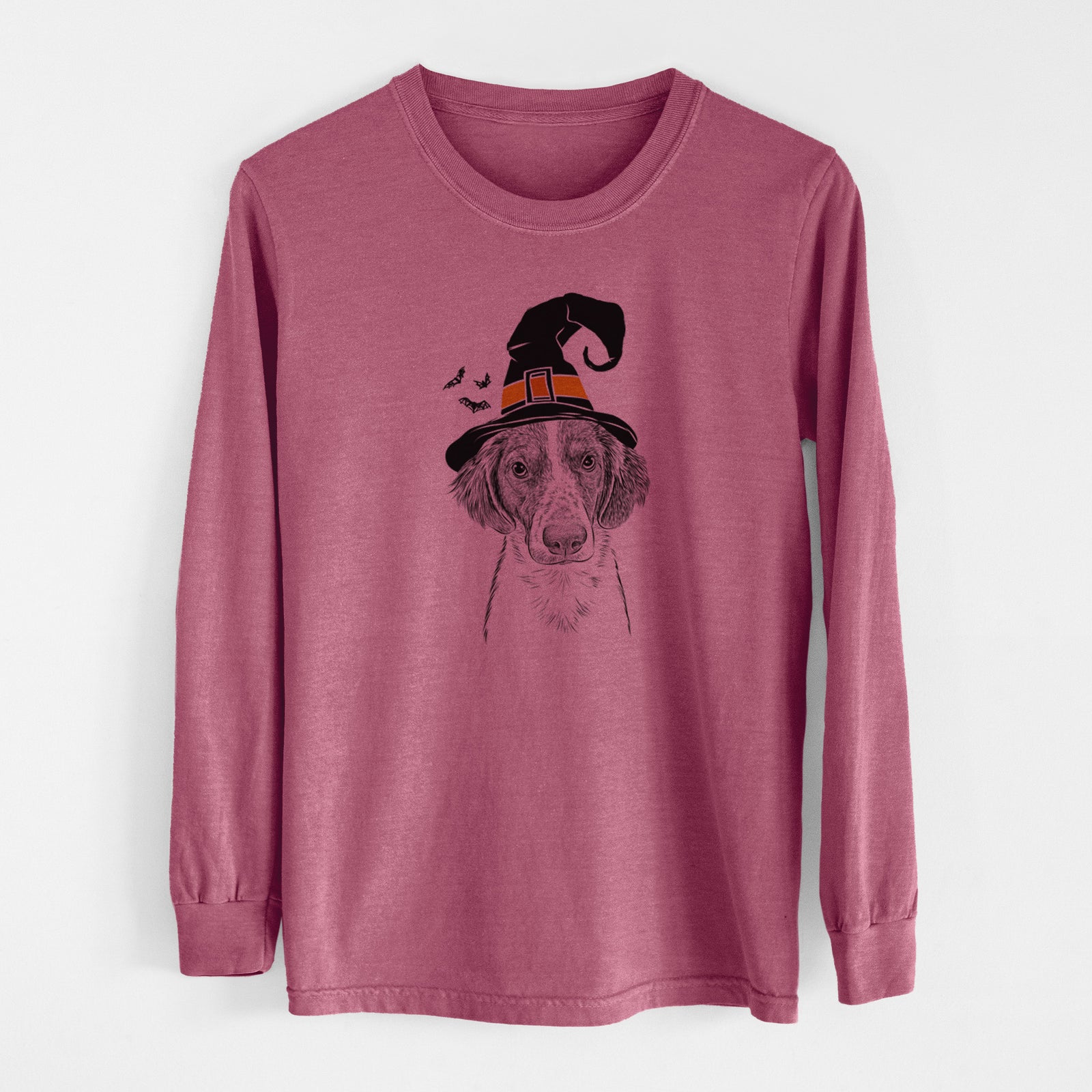 Witch Holly the Brittany Spaniel - Men's Heavyweight 100% Cotton Long Sleeve