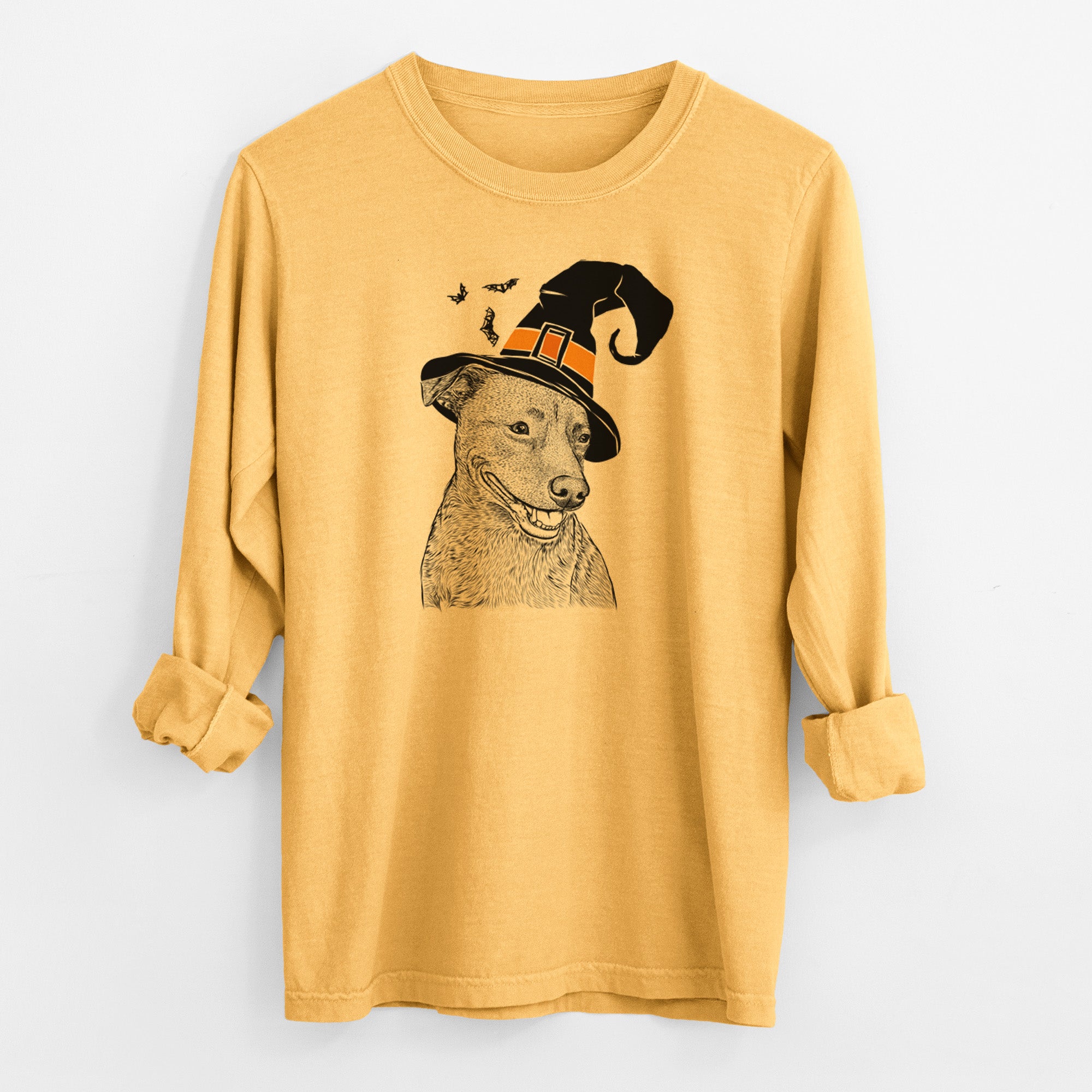 Witch Honey the Lab Pit Mix - Men's Heavyweight 100% Cotton Long Sleeve