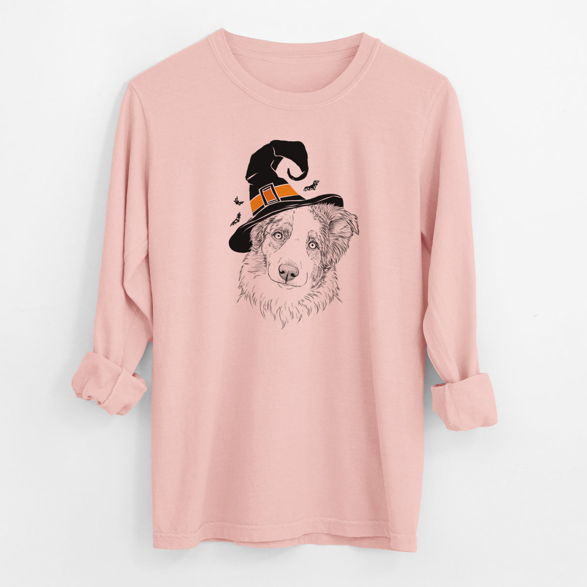 Witch HoneyBee the Miniature Australian Shepherd - Men's Heavyweight 100% Cotton Long Sleeve