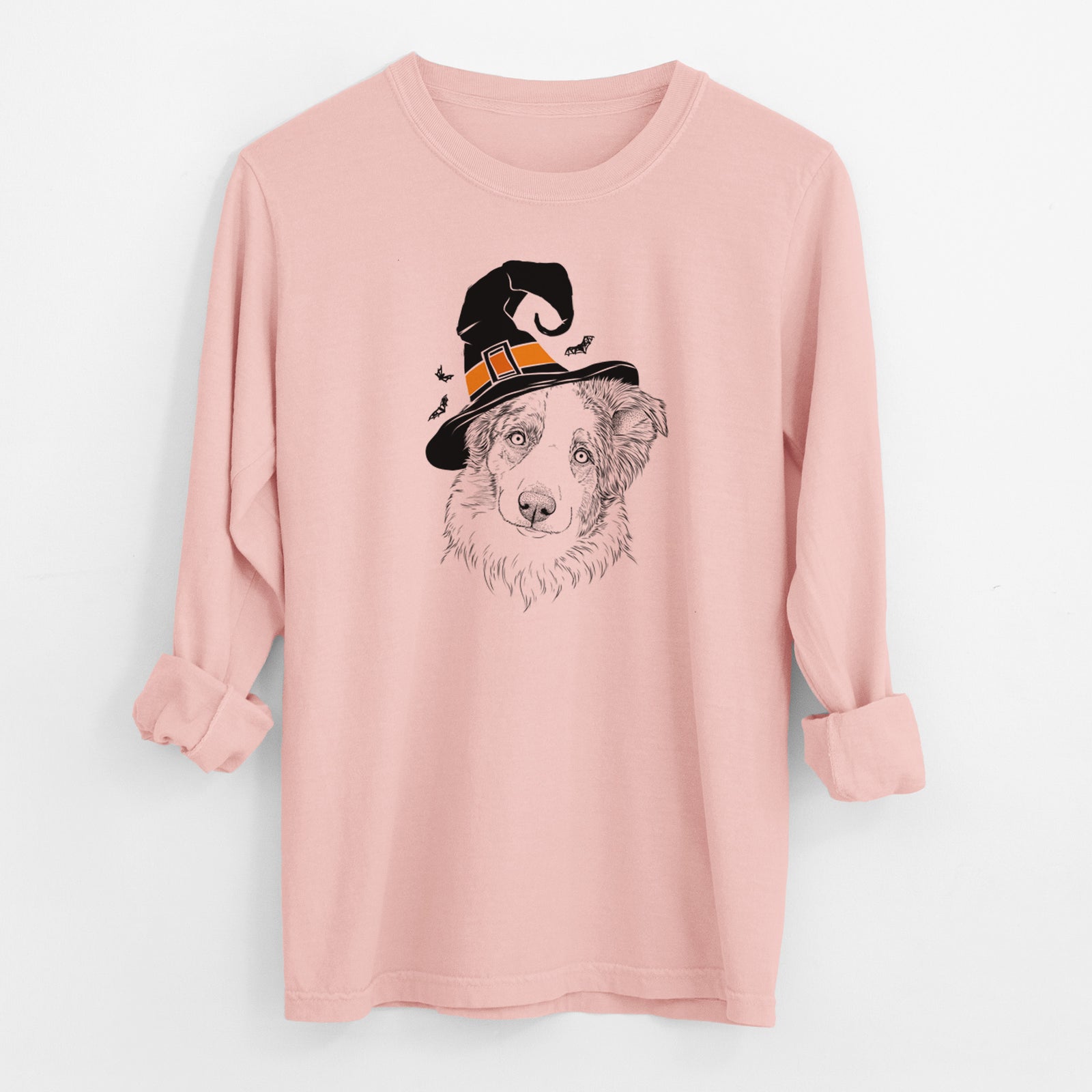 Witch HoneyBee the Miniature Australian Shepherd - Men's Heavyweight 100% Cotton Long Sleeve