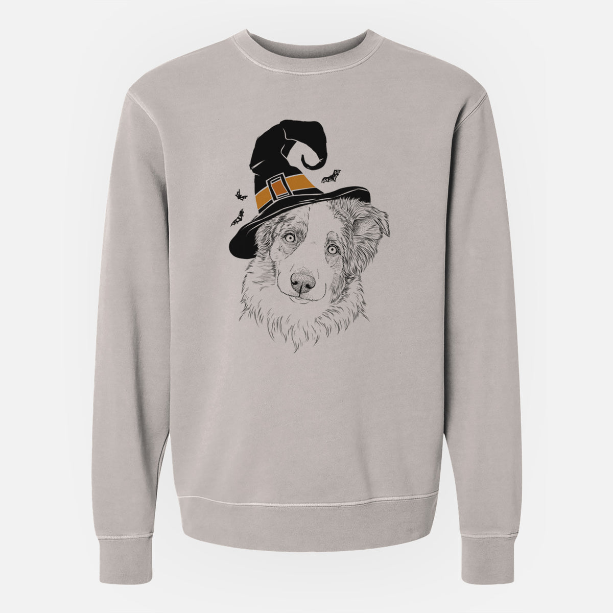 Witch HoneyBee the Miniature Australian Shepherd - Unisex Pigment Dyed Crew Sweatshirt