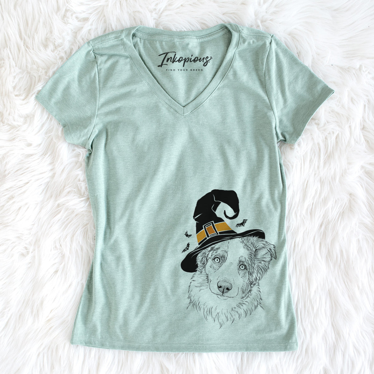 Witch HoneyBee the Miniature Australian Shepherd - Women&#39;s Perfect V-neck Shirt