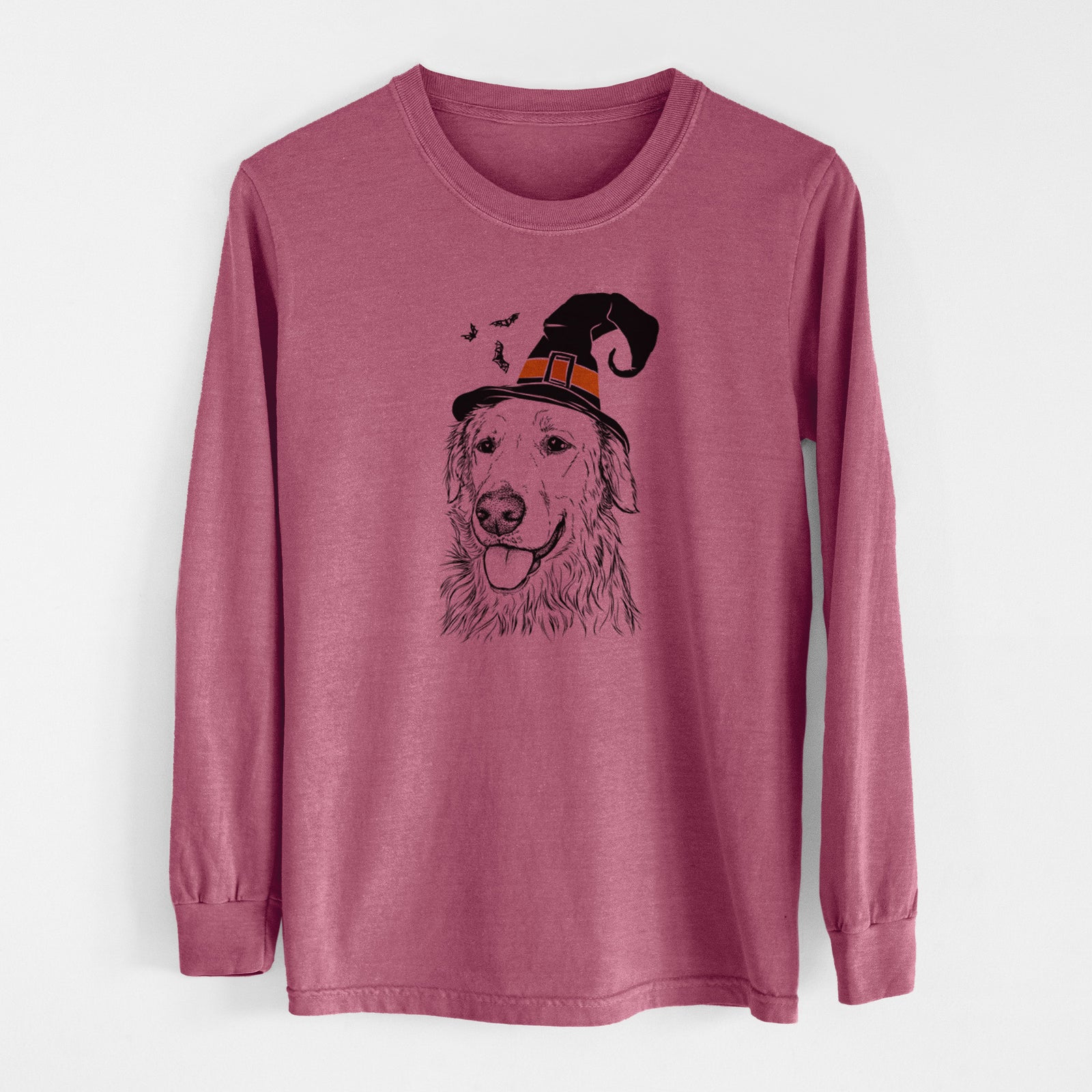 Witch Hopper the Golden Retriever - Men's Heavyweight 100% Cotton Long Sleeve