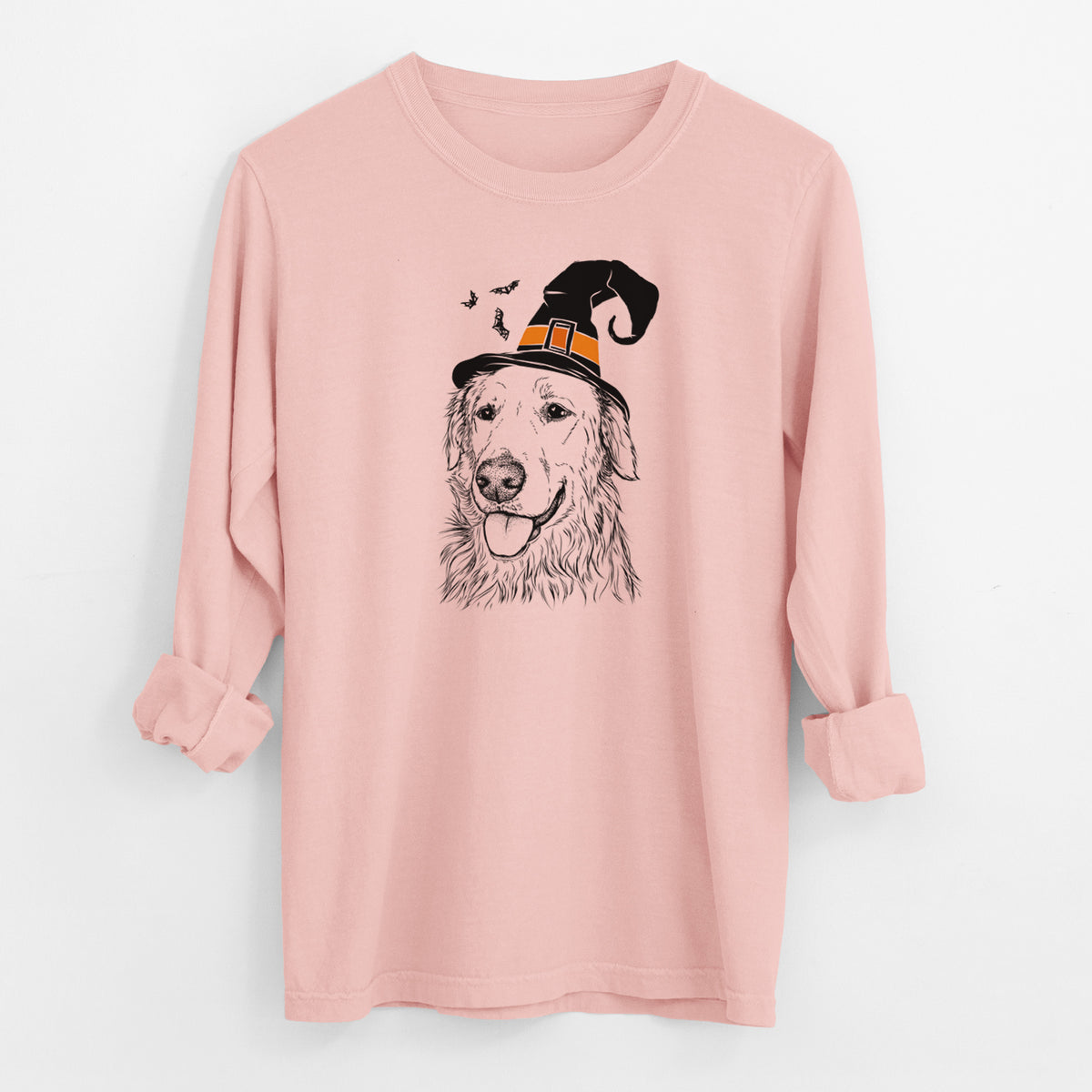 Witch Hopper the Golden Retriever - Men's Heavyweight 100% Cotton Long Sleeve