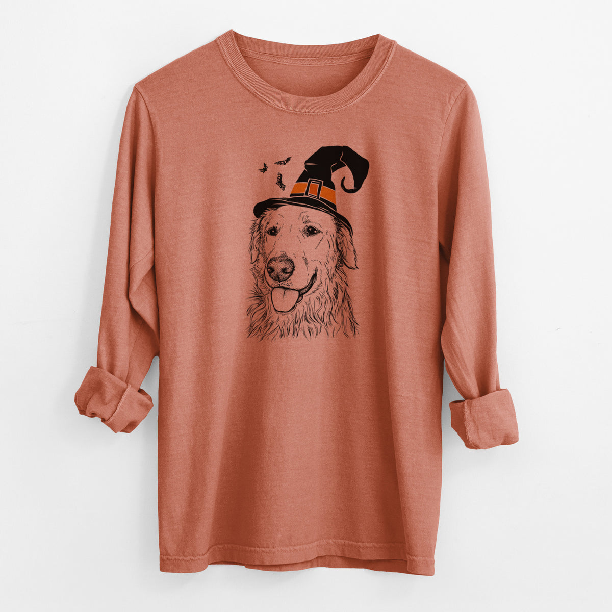 Witch Hopper the Golden Retriever - Men's Heavyweight 100% Cotton Long Sleeve