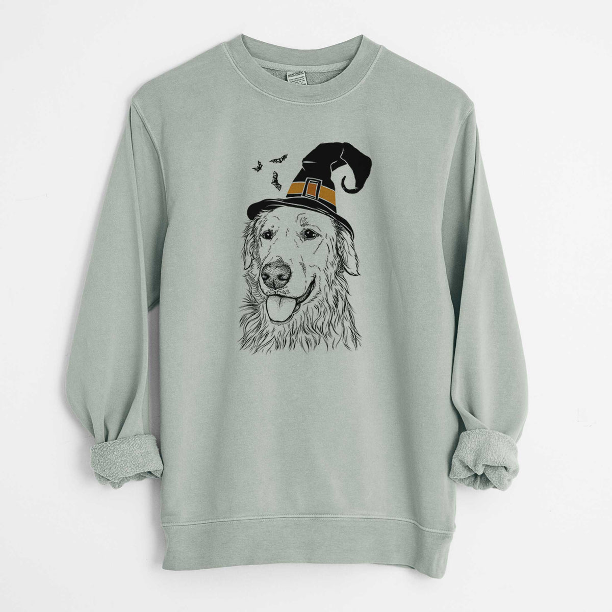 Witch Hopper the Golden Retriever - Unisex Pigment Dyed Crew Sweatshirt