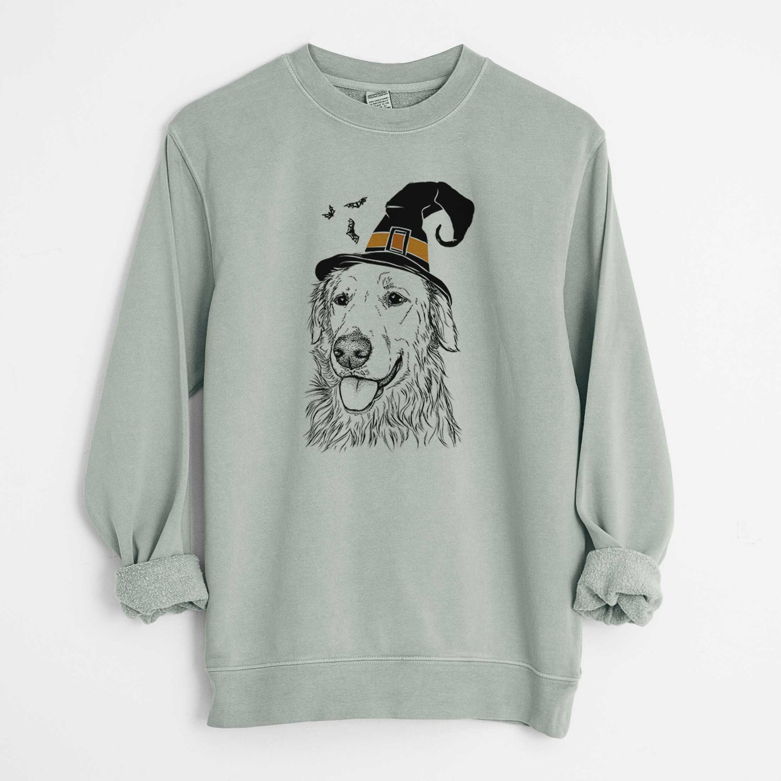 Witch Hopper the Golden Retriever - Unisex Pigment Dyed Crew Sweatshirt