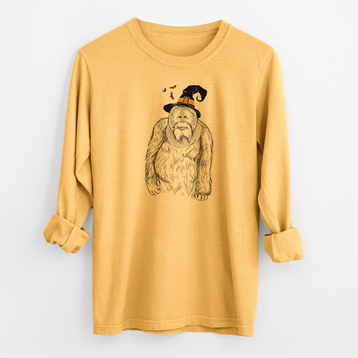 Witch Horace the Male Orangutan - Men's Heavyweight 100% Cotton Long Sleeve