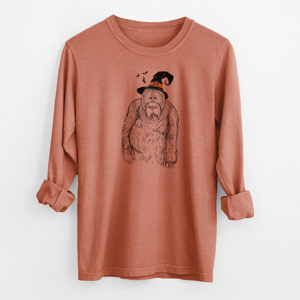 Witch Horace the Male Orangutan - Men's Heavyweight 100% Cotton Long Sleeve