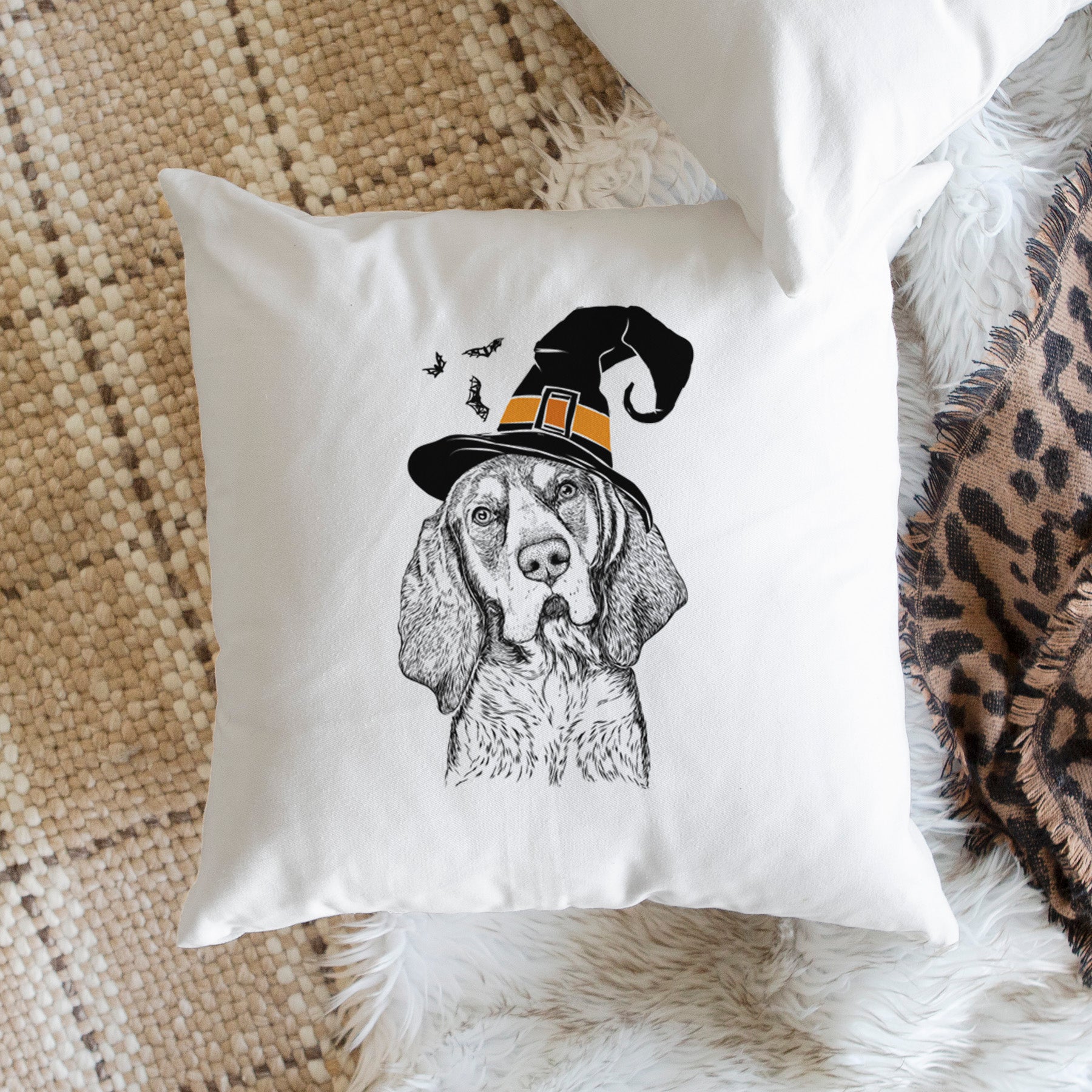 Huck the Bluetick Coonhound - Throw Pillow Cover