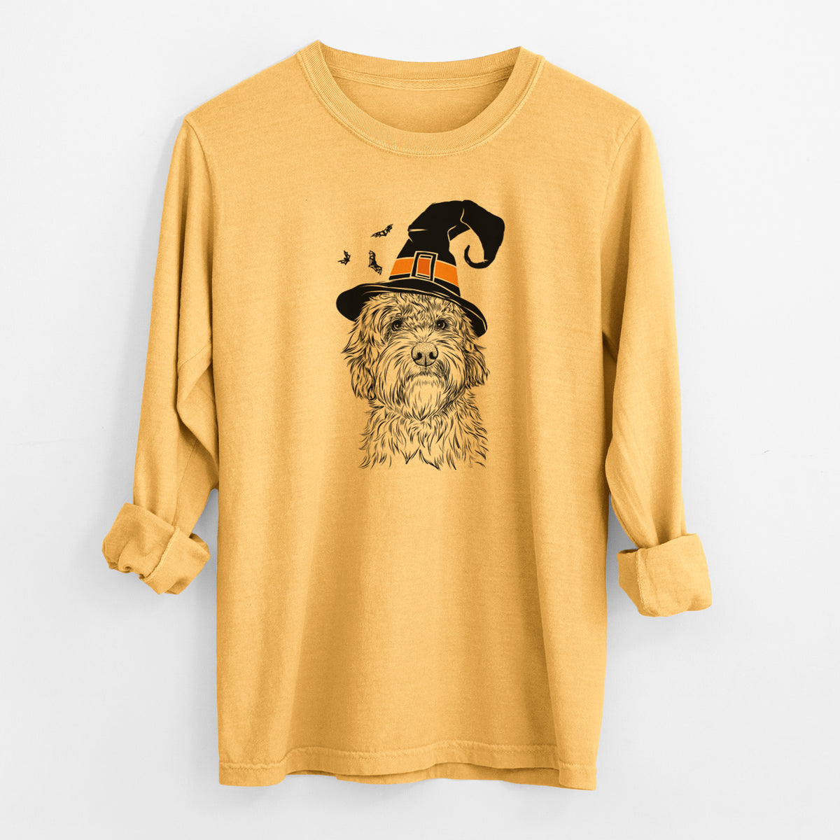 Witch Huckleberry the Australian Labradoodle - Men's Heavyweight 100% Cotton Long Sleeve
