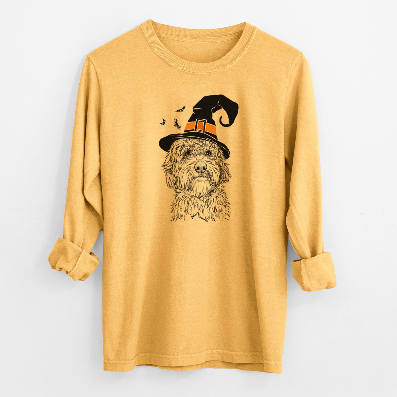 Witch Huckleberry the Australian Labradoodle - Men's Heavyweight 100% Cotton Long Sleeve