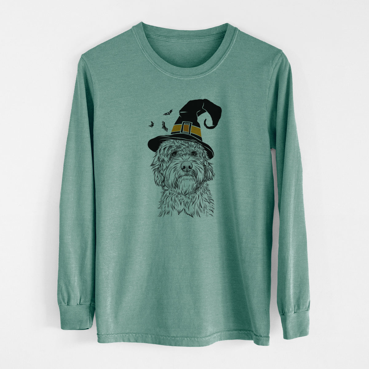 Witch Huckleberry the Australian Labradoodle - Men's Heavyweight 100% Cotton Long Sleeve