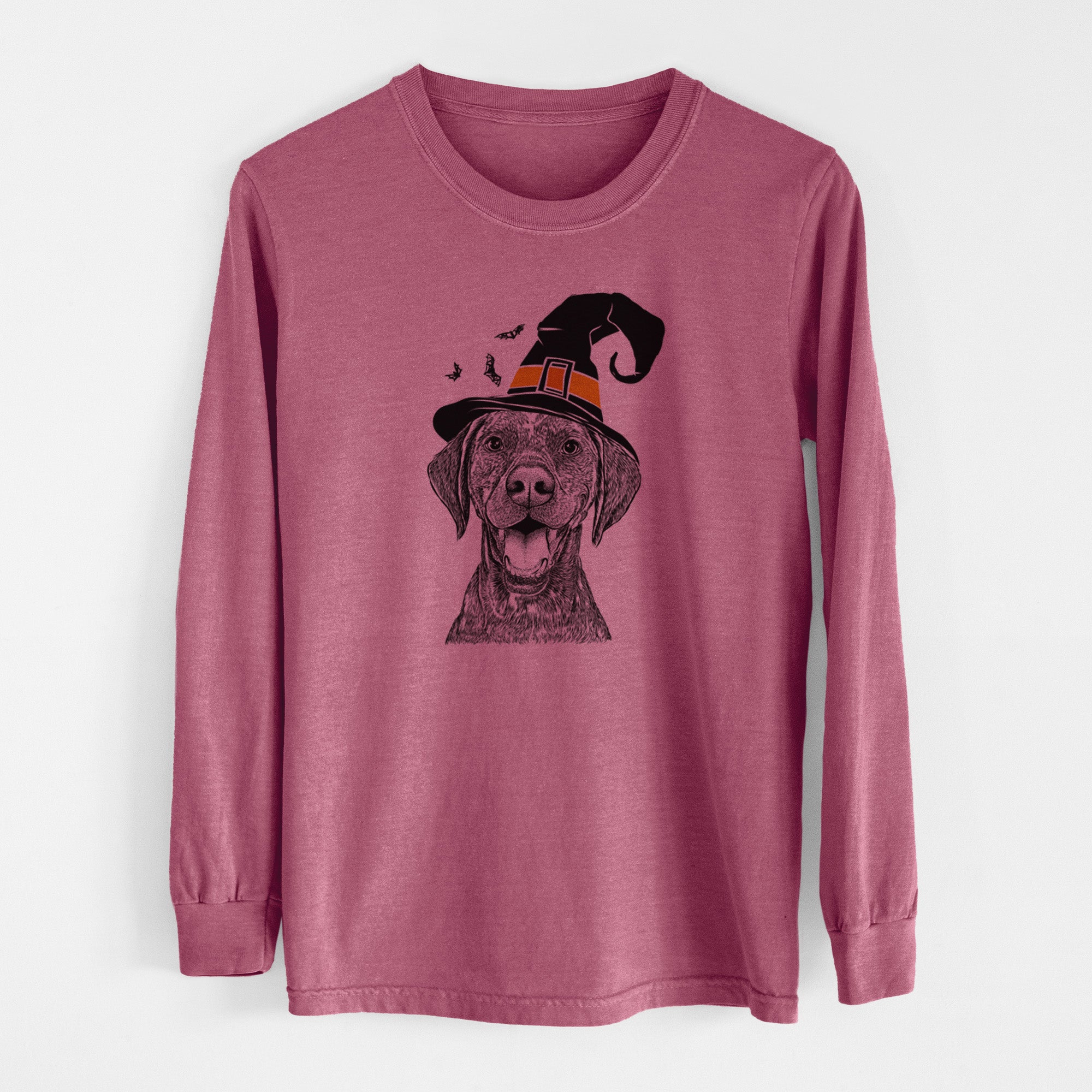 Witch Hudson the German Shorthaired Pointer - Men's Heavyweight 100% Cotton Long Sleeve