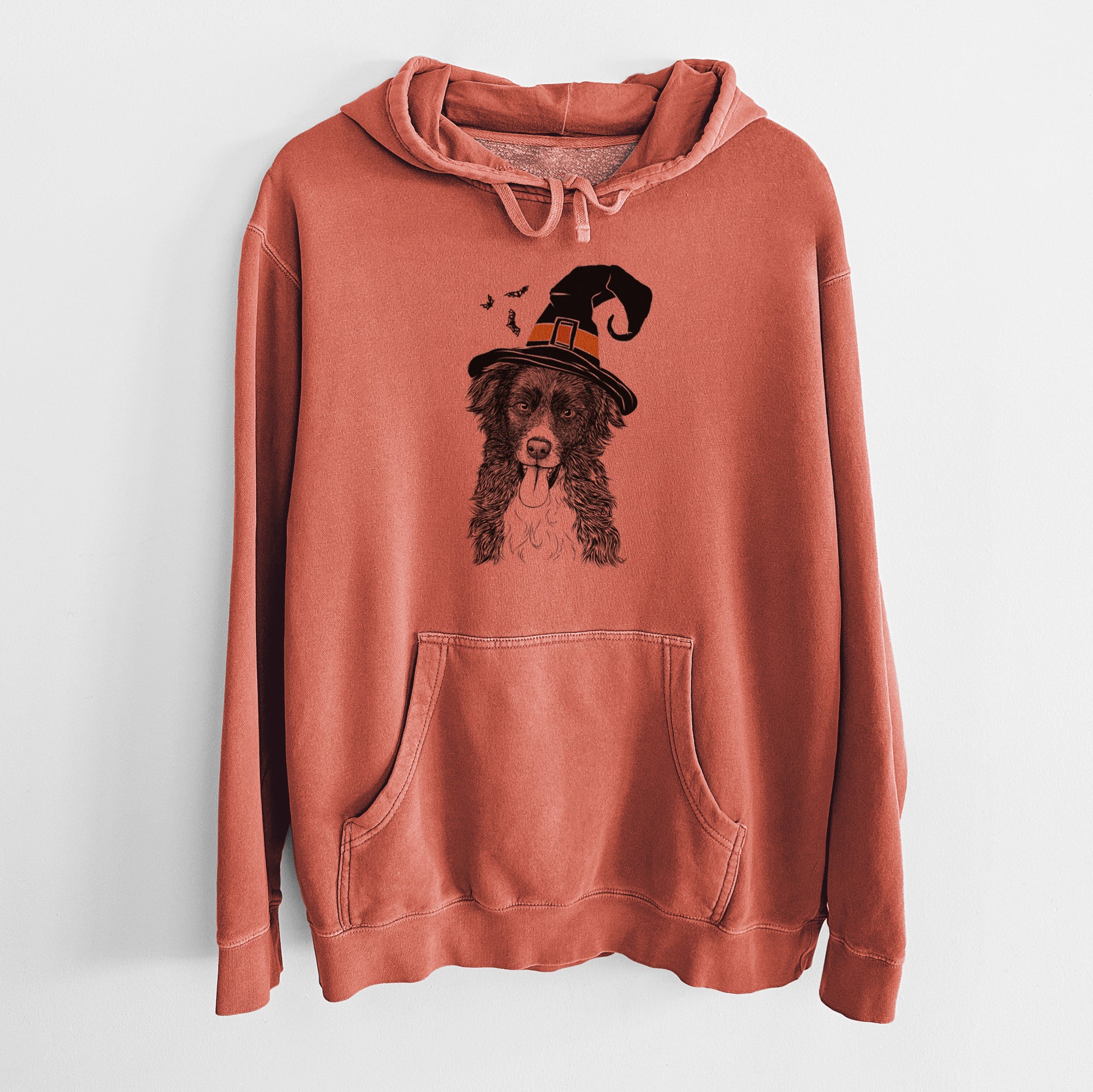 Witch Indi the Border Collie - Unisex Pigment Dyed Hoodie