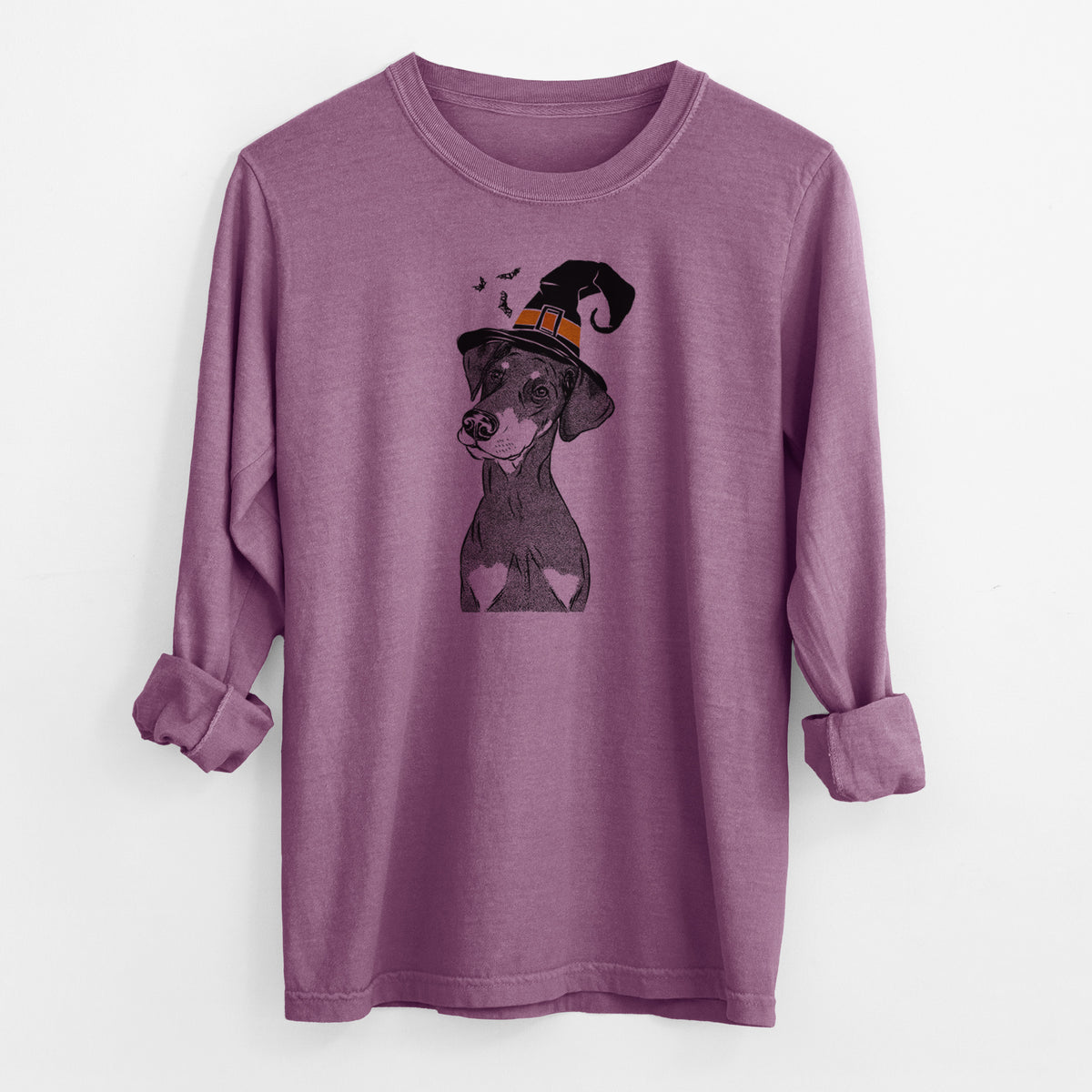 Witch Iroh the Doberman Pinscher - Men's Heavyweight 100% Cotton Long Sleeve