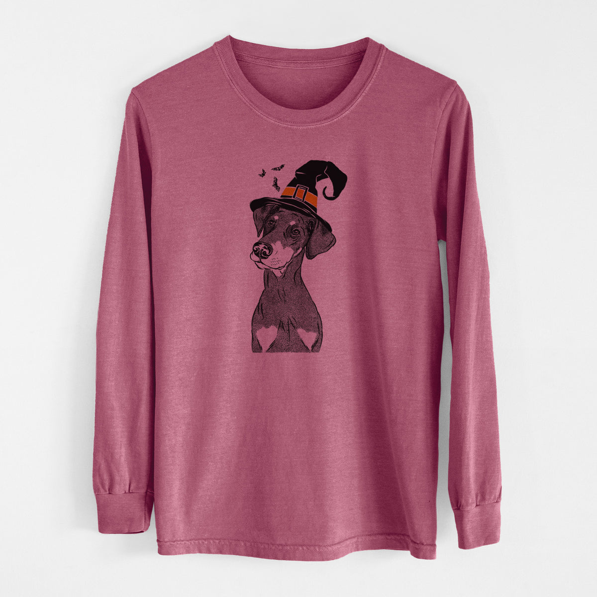 Witch Iroh the Doberman Pinscher - Men's Heavyweight 100% Cotton Long Sleeve