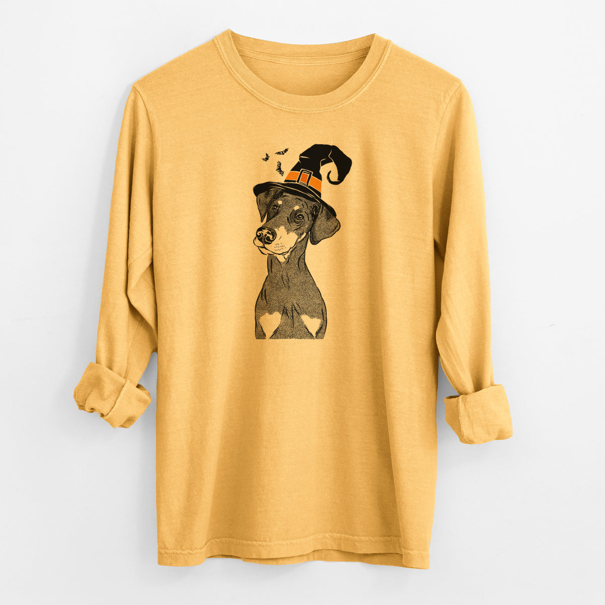 Witch Iroh the Doberman Pinscher - Men's Heavyweight 100% Cotton Long Sleeve