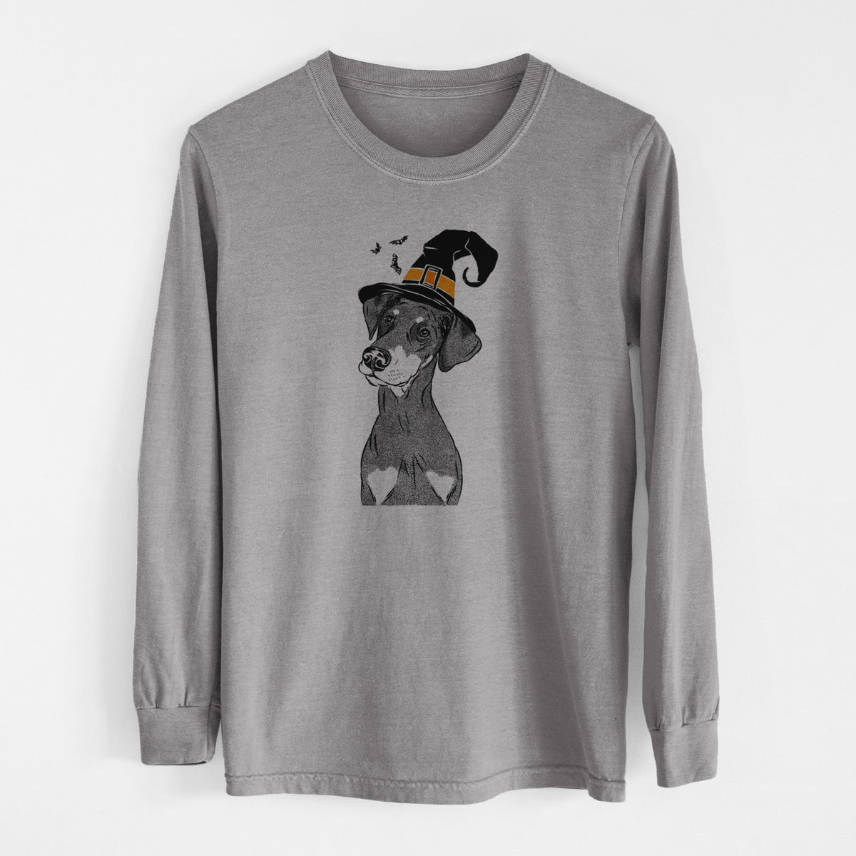 Witch Iroh the Doberman Pinscher - Men's Heavyweight 100% Cotton Long Sleeve