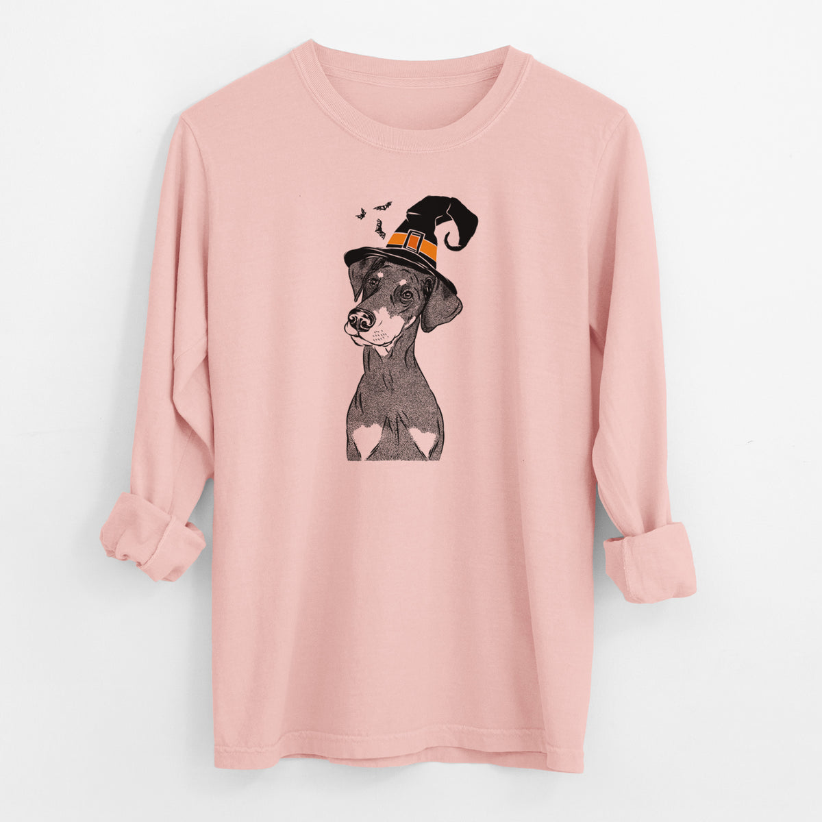 Witch Iroh the Doberman Pinscher - Men's Heavyweight 100% Cotton Long Sleeve