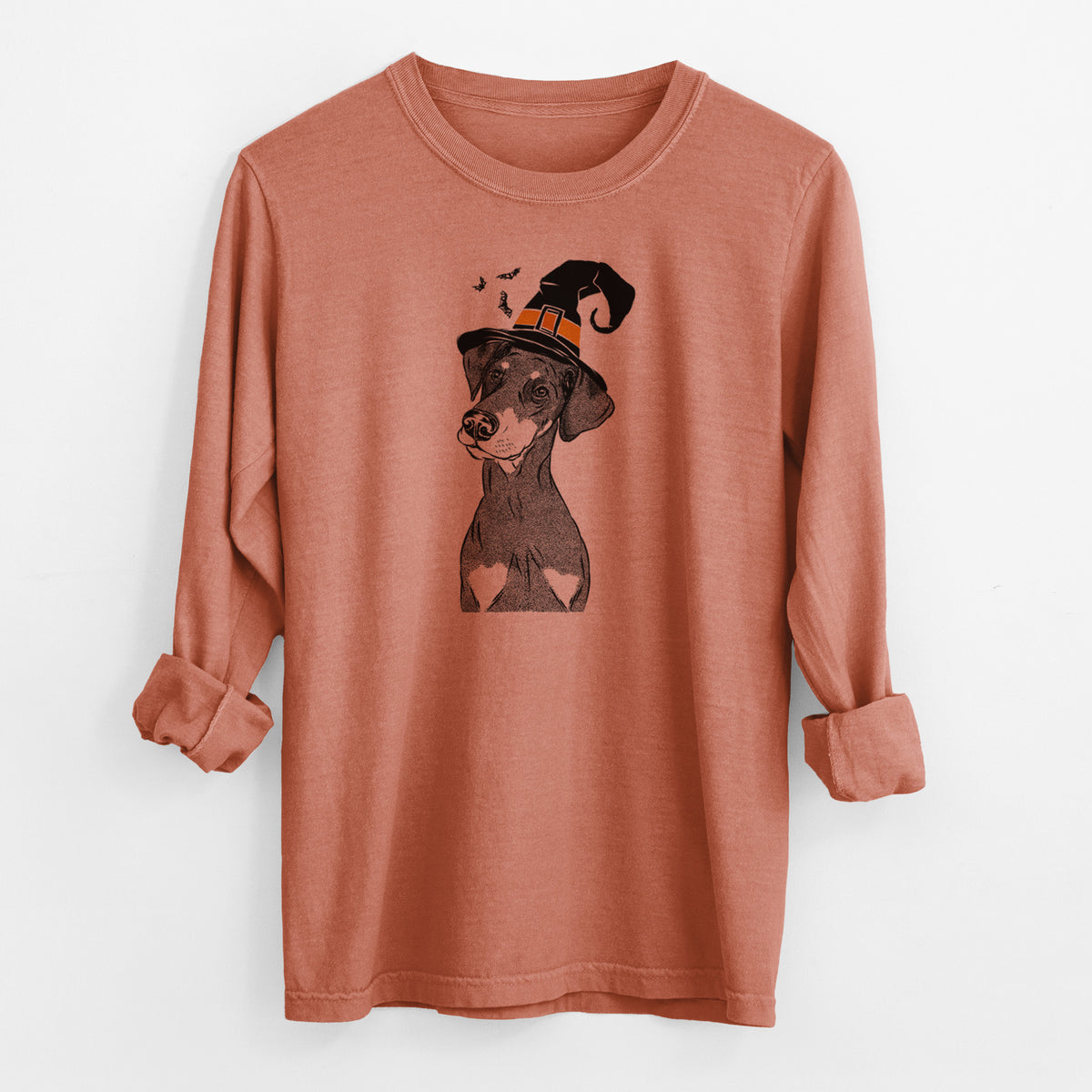 Witch Iroh the Doberman Pinscher - Men's Heavyweight 100% Cotton Long Sleeve