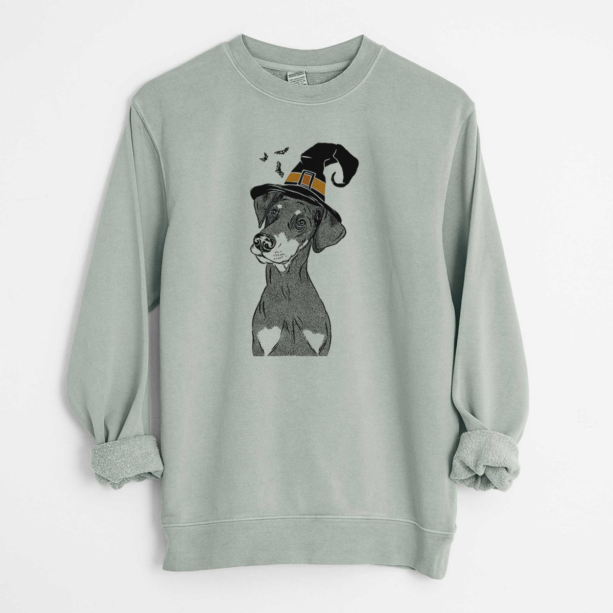 Witch Iroh the Doberman Pinscher - Unisex Pigment Dyed Crew Sweatshirt