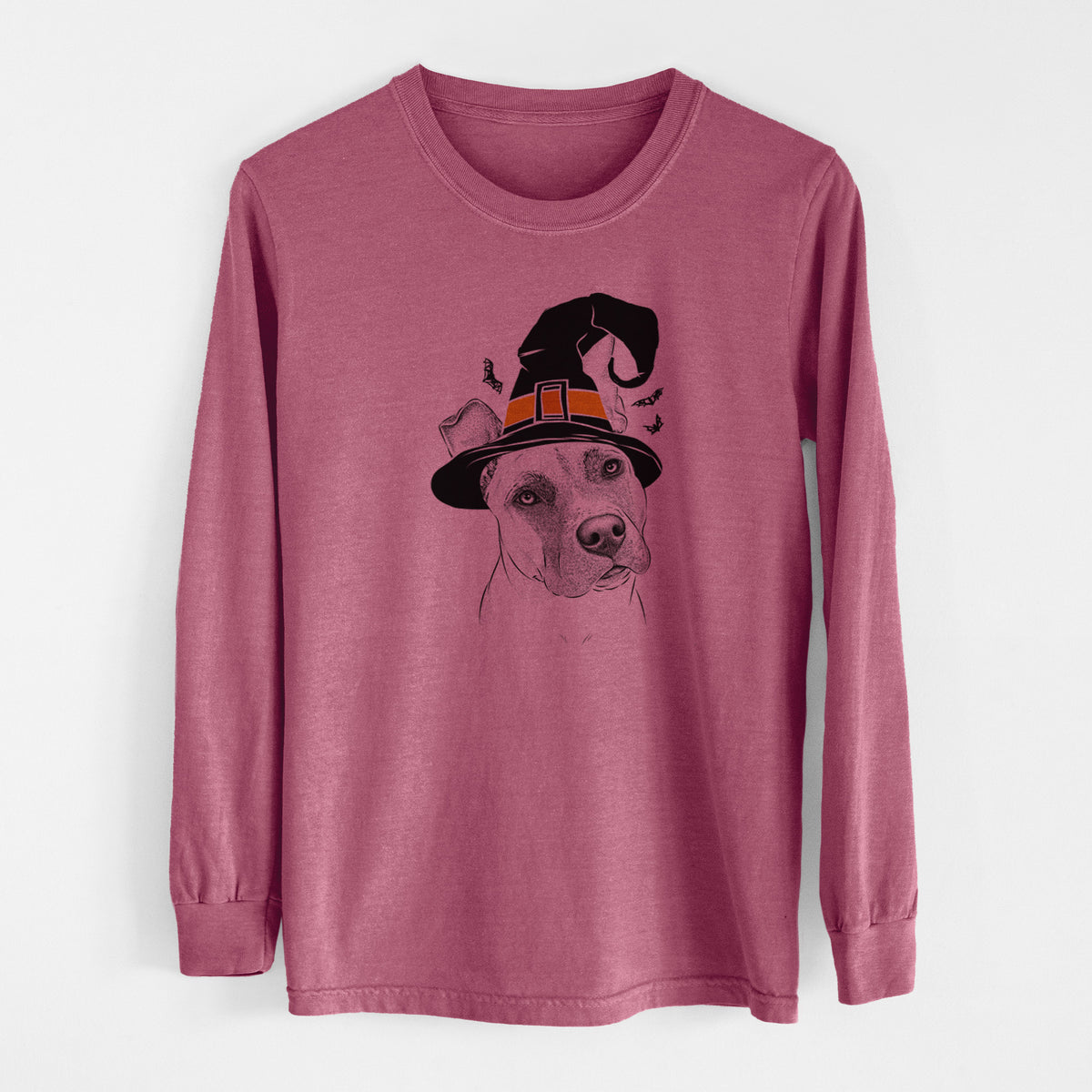 Witch Ivy the Pitbull Mix - Men's Heavyweight 100% Cotton Long Sleeve