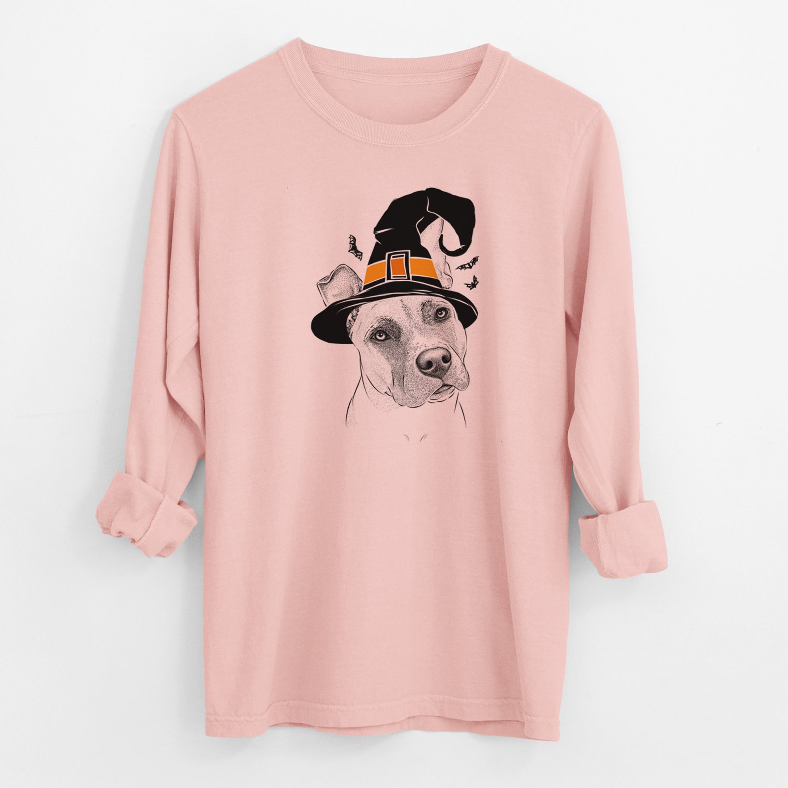 Witch Ivy the Pitbull Mix - Men's Heavyweight 100% Cotton Long Sleeve