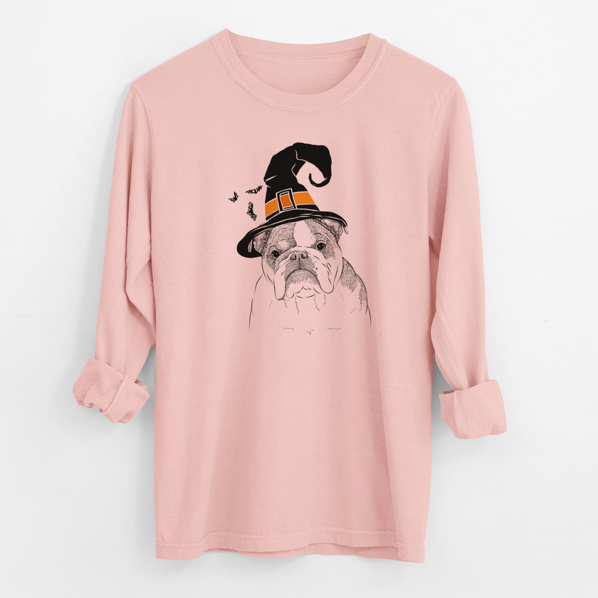 Witch Jack the English Bulldog - Men's Heavyweight 100% Cotton Long Sleeve