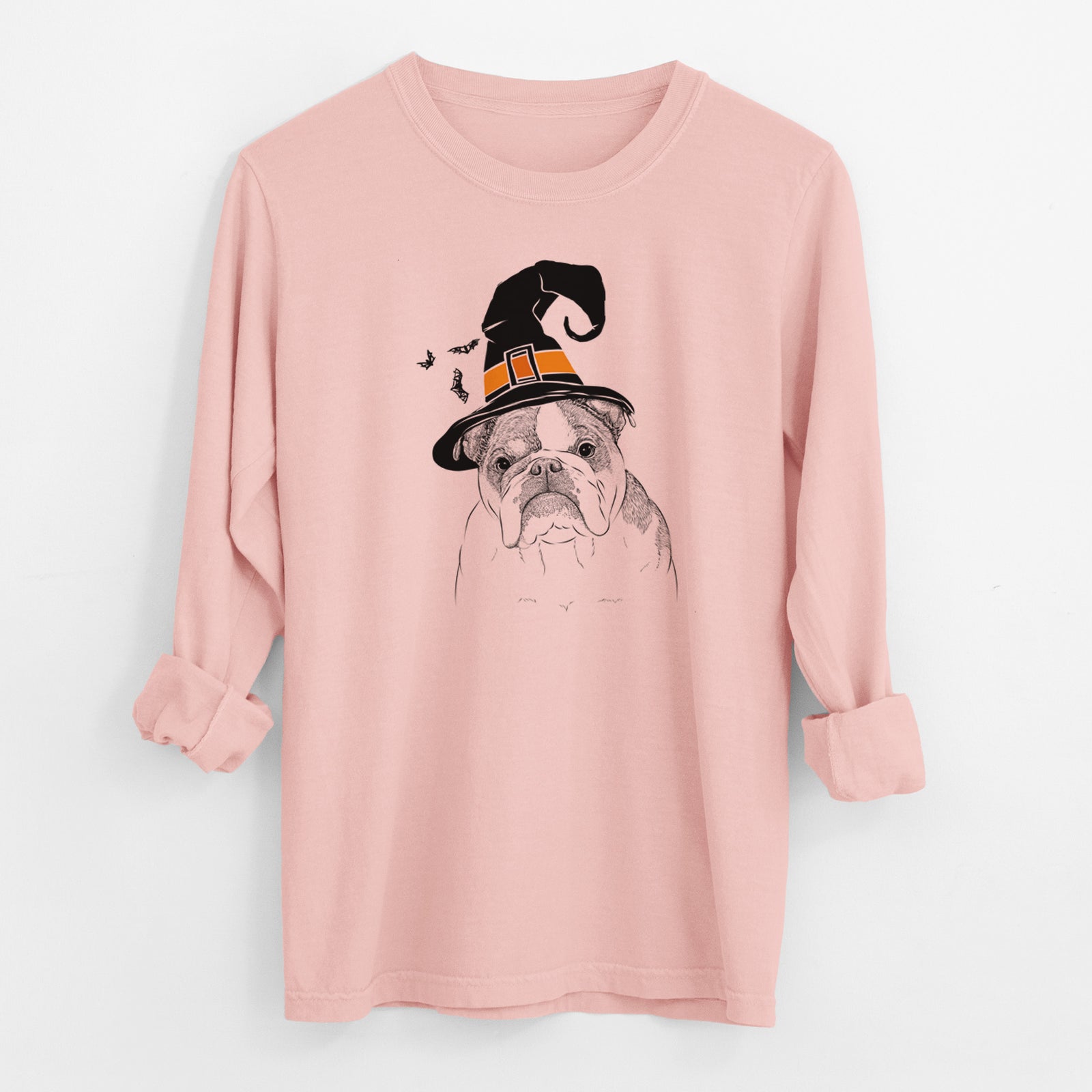 Witch Jack the English Bulldog - Men's Heavyweight 100% Cotton Long Sleeve