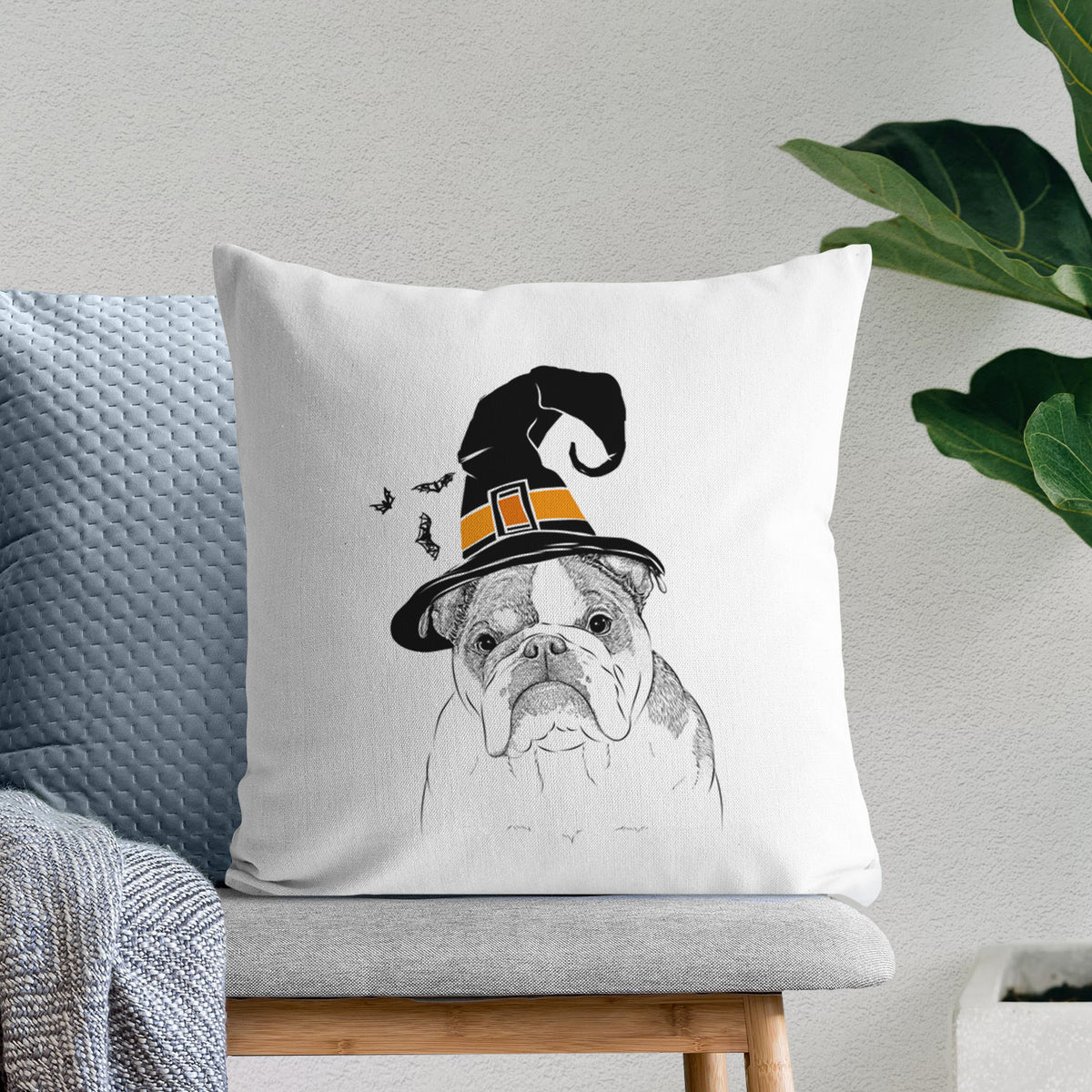 Jack the English Bulldog - Throw Pillow Cover