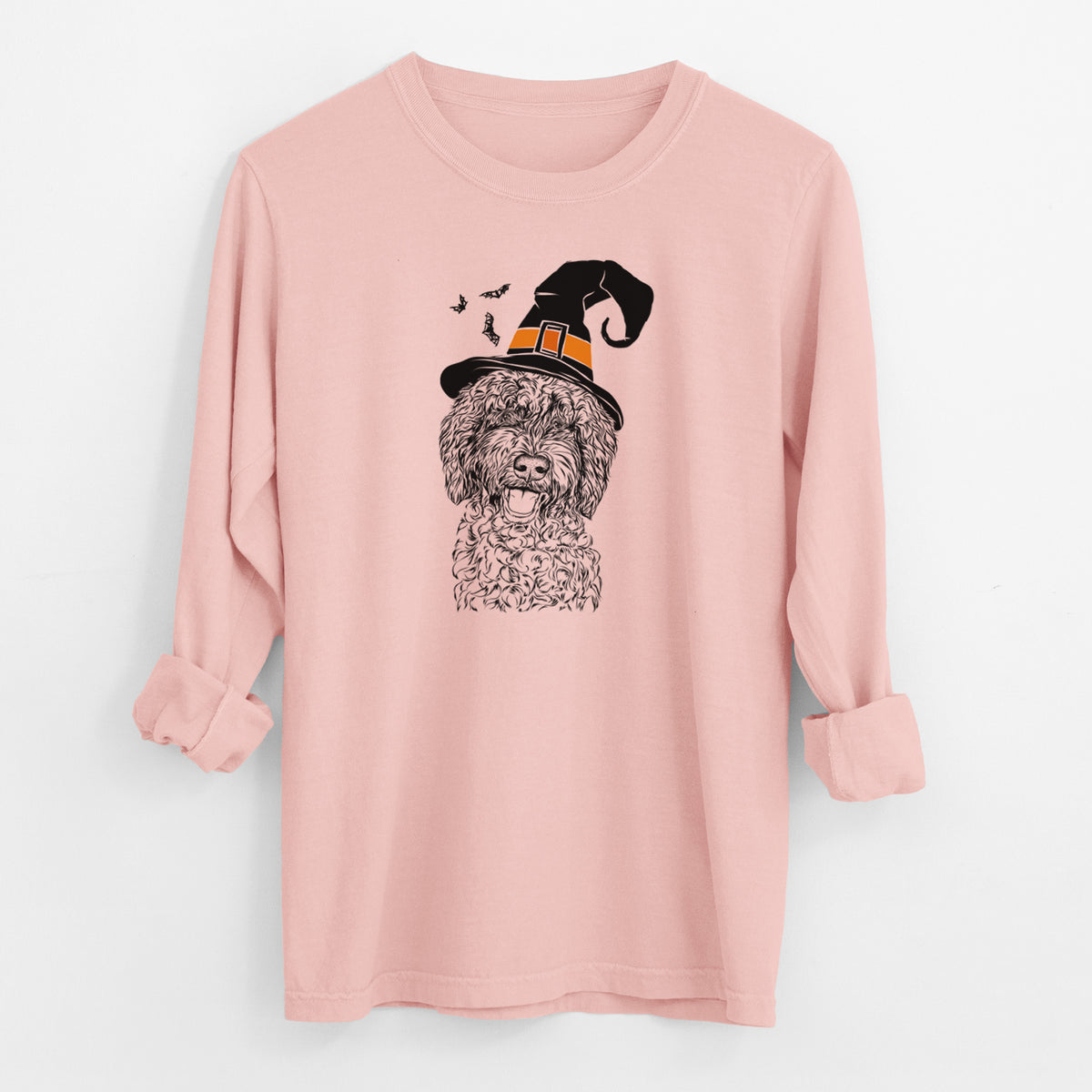 Witch Jack the Chocolate Labradoodle - Men's Heavyweight 100% Cotton Long Sleeve