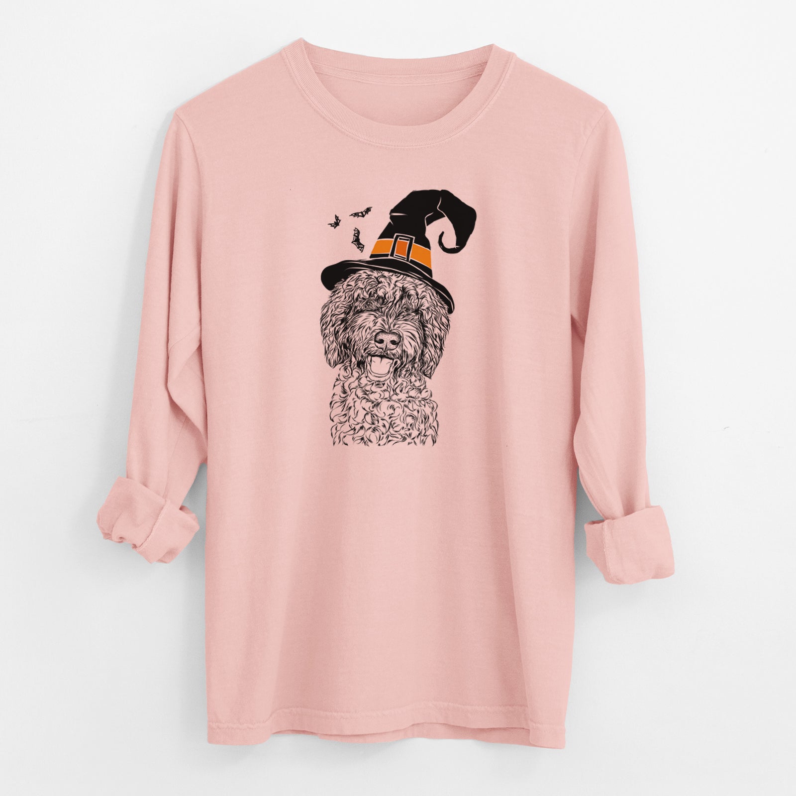 Witch Jack the Chocolate Labradoodle - Men's Heavyweight 100% Cotton Long Sleeve
