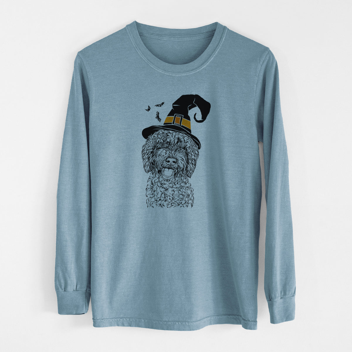 Witch Jack the Chocolate Labradoodle - Men's Heavyweight 100% Cotton Long Sleeve