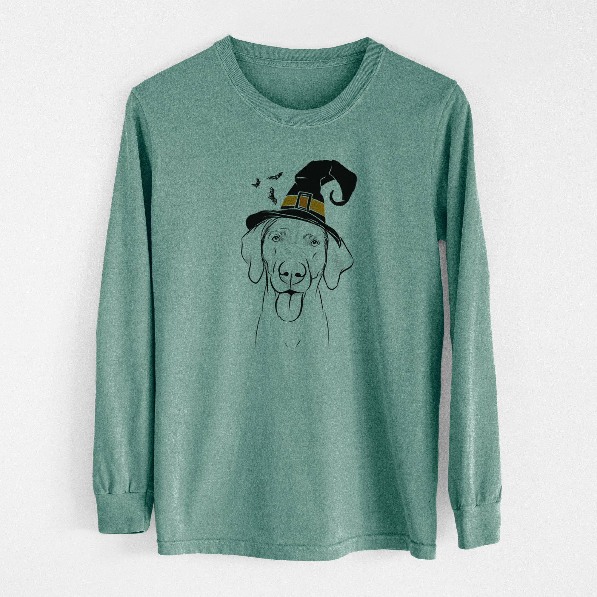 Witch Jackson the Weimaraner - Men's Heavyweight 100% Cotton Long Sleeve