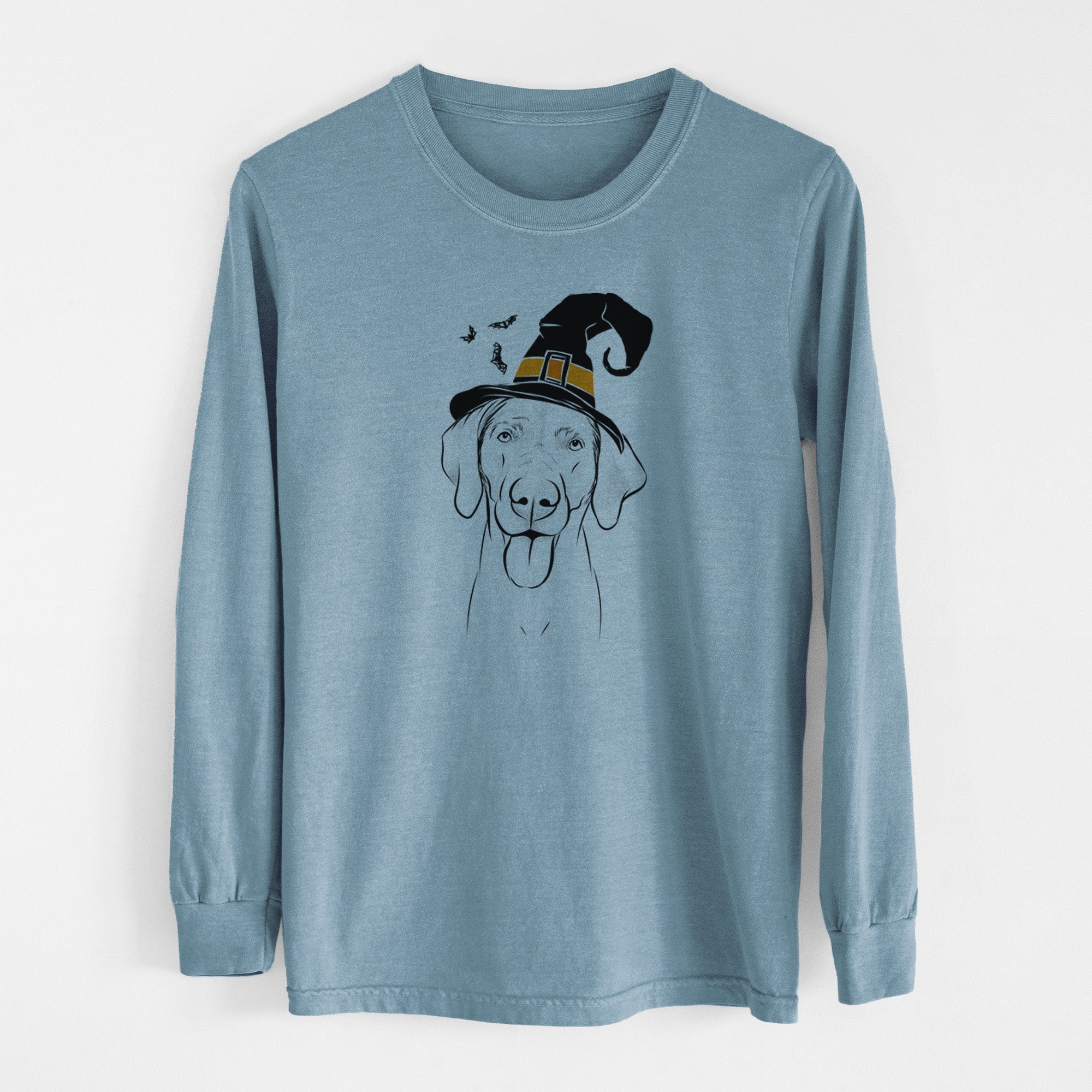 Witch Jackson the Weimaraner - Men's Heavyweight 100% Cotton Long Sleeve