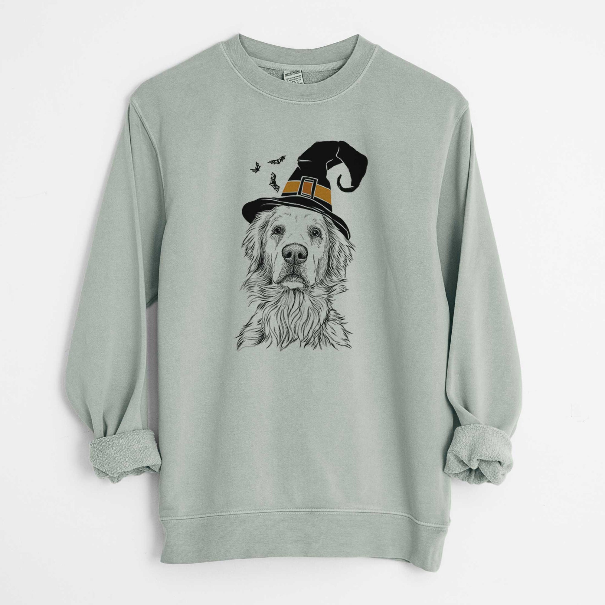 Witch Jake aroni the Golden Retriever - Unisex Pigment Dyed Crew Sweatshirt