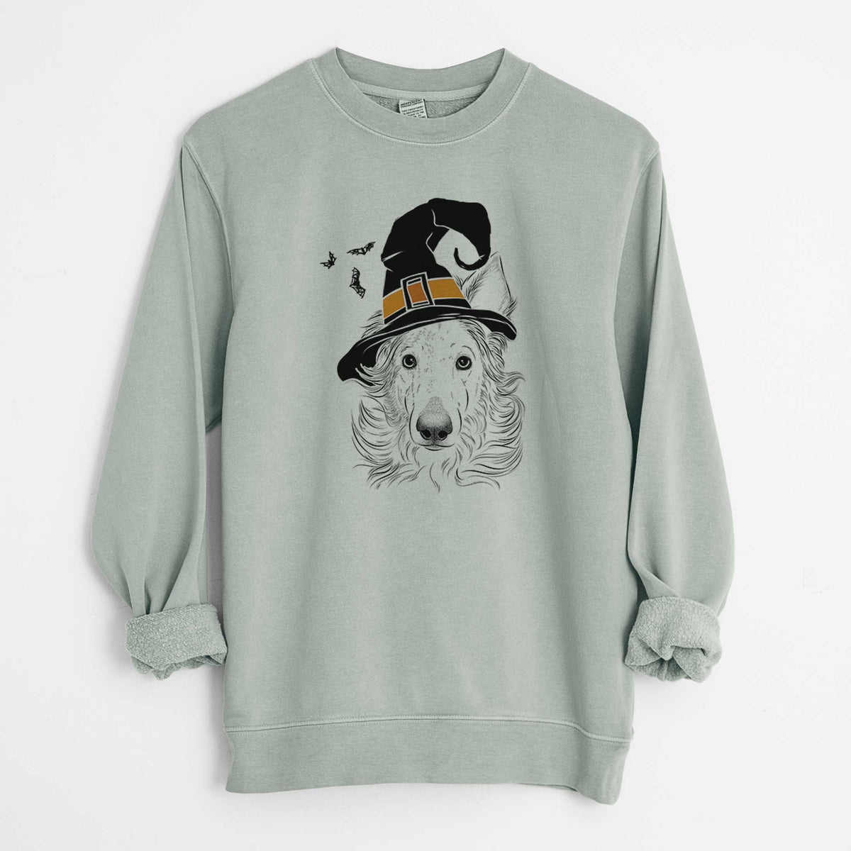 Witch Jasha the Borzoi - Unisex Pigment Dyed Crew Sweatshirt