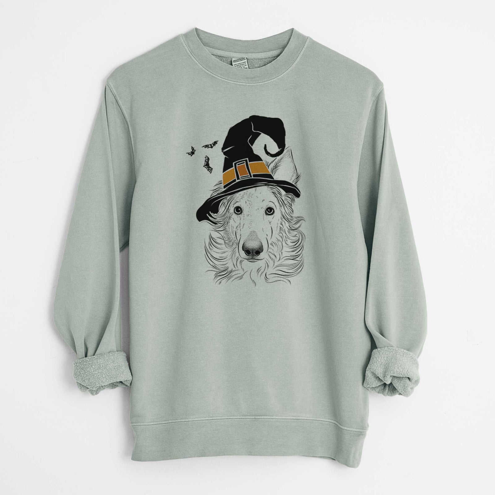 Witch Jasha the Borzoi - Unisex Pigment Dyed Crew Sweatshirt