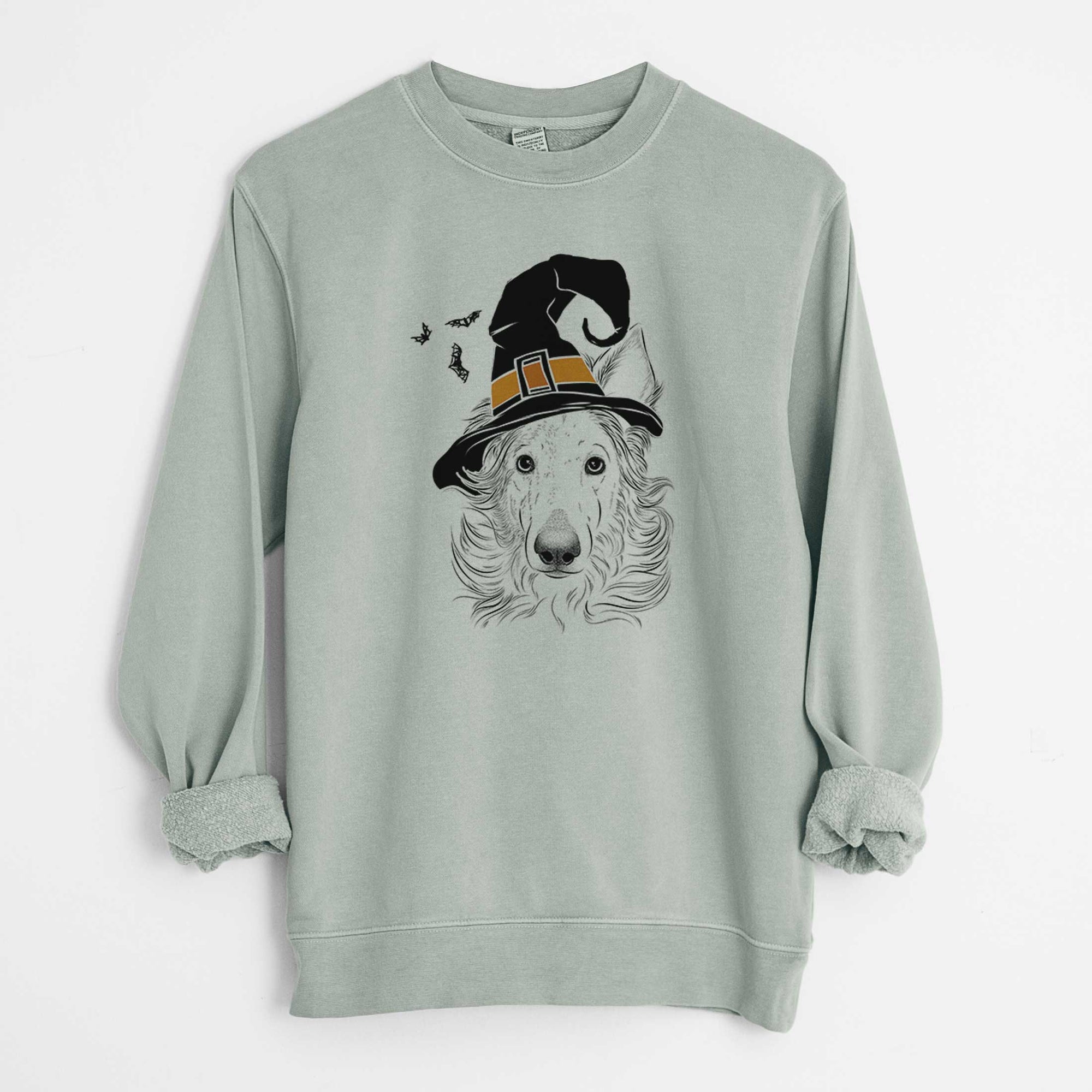 Witch Jasha the Borzoi - Unisex Pigment Dyed Crew Sweatshirt