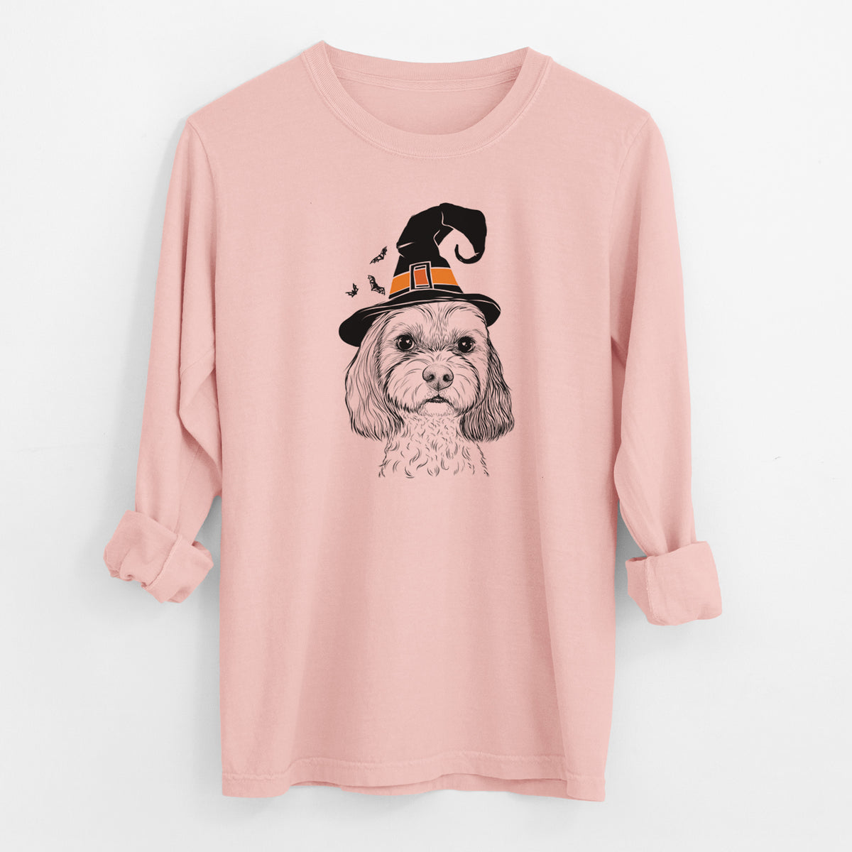 Witch Jasper Diggins the Cavapoo - Men's Heavyweight 100% Cotton Long Sleeve