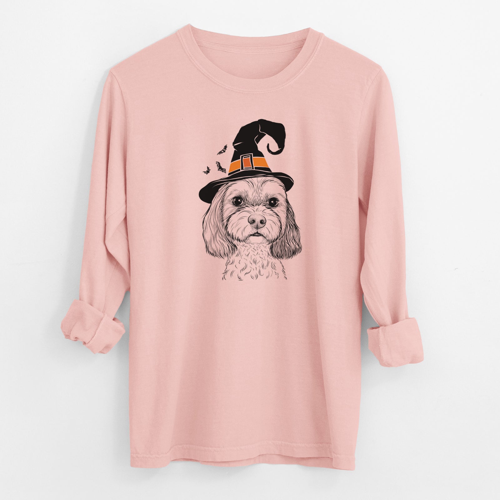 Witch Jasper Diggins the Cavapoo - Men's Heavyweight 100% Cotton Long Sleeve