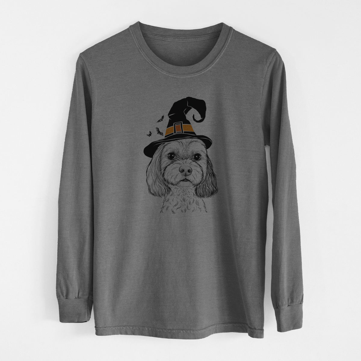 Witch Jasper Diggins the Cavapoo - Men's Heavyweight 100% Cotton Long Sleeve