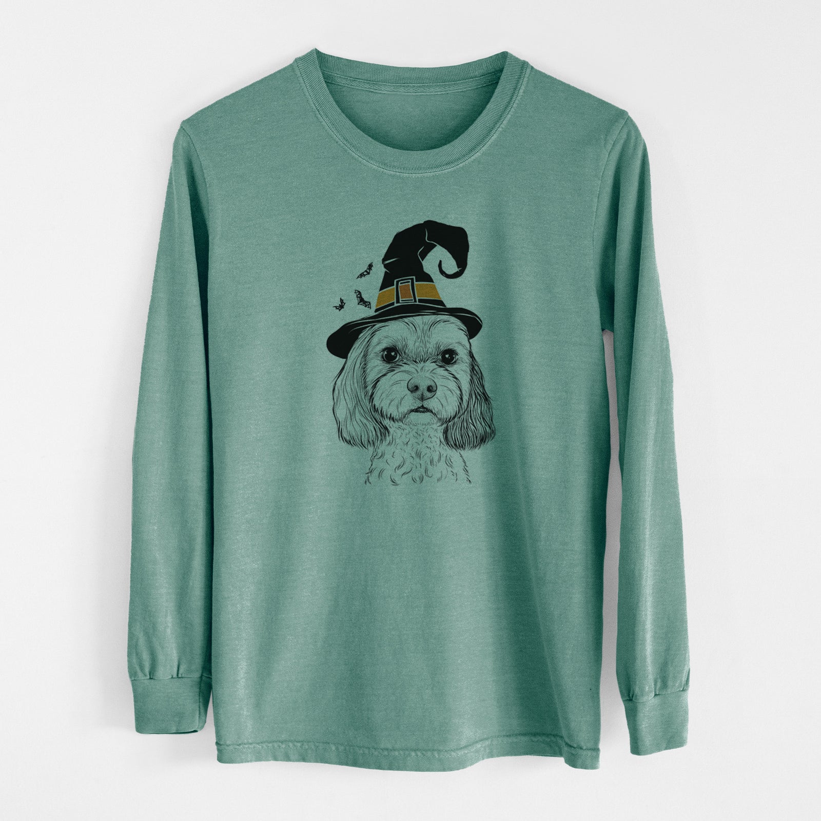 Witch Jasper Diggins the Cavapoo - Men's Heavyweight 100% Cotton Long Sleeve
