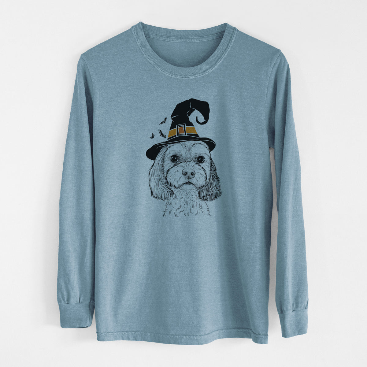 Witch Jasper Diggins the Cavapoo - Men's Heavyweight 100% Cotton Long Sleeve
