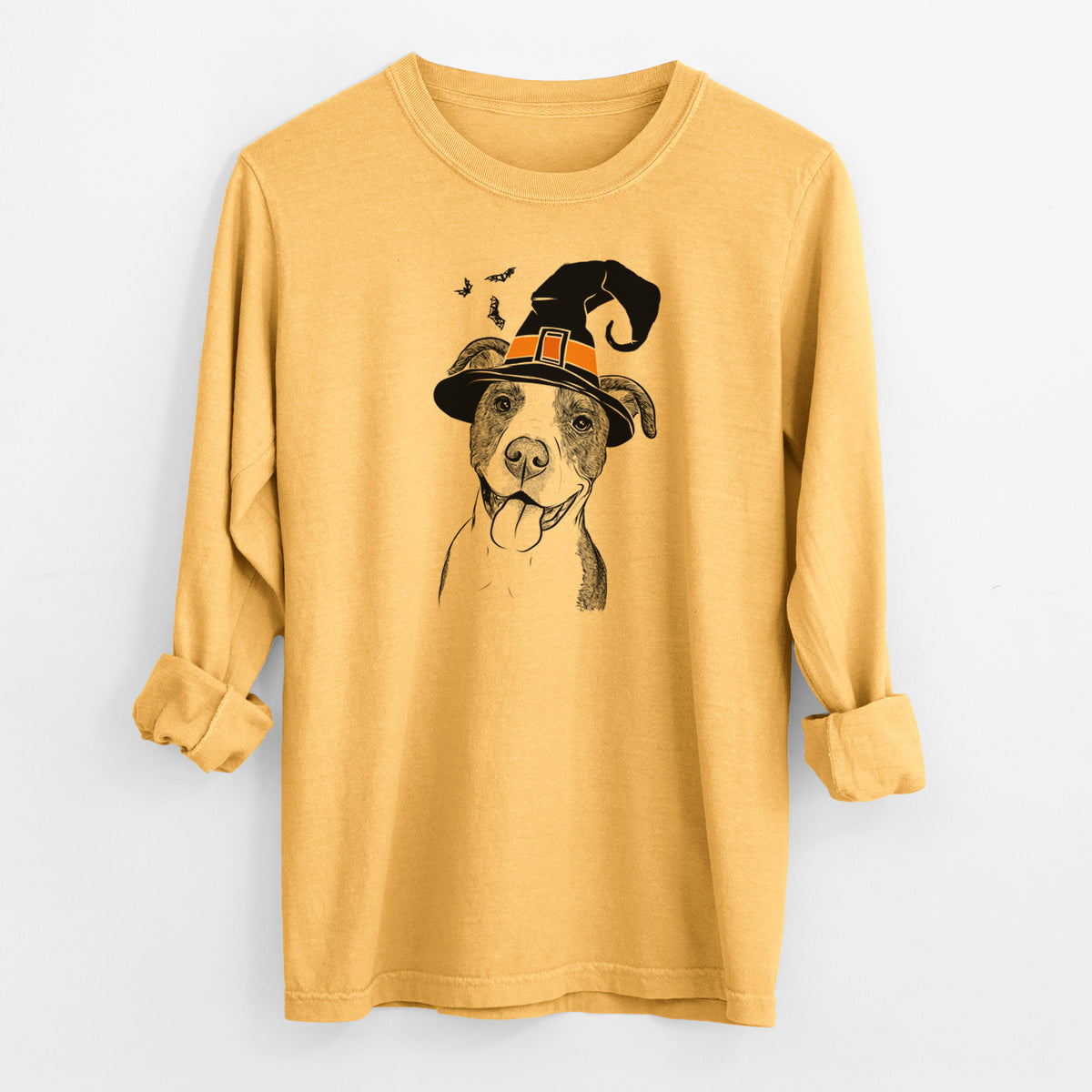 Witch Jax the American Pitbull Terrier Mix - Men's Heavyweight 100% Cotton Long Sleeve