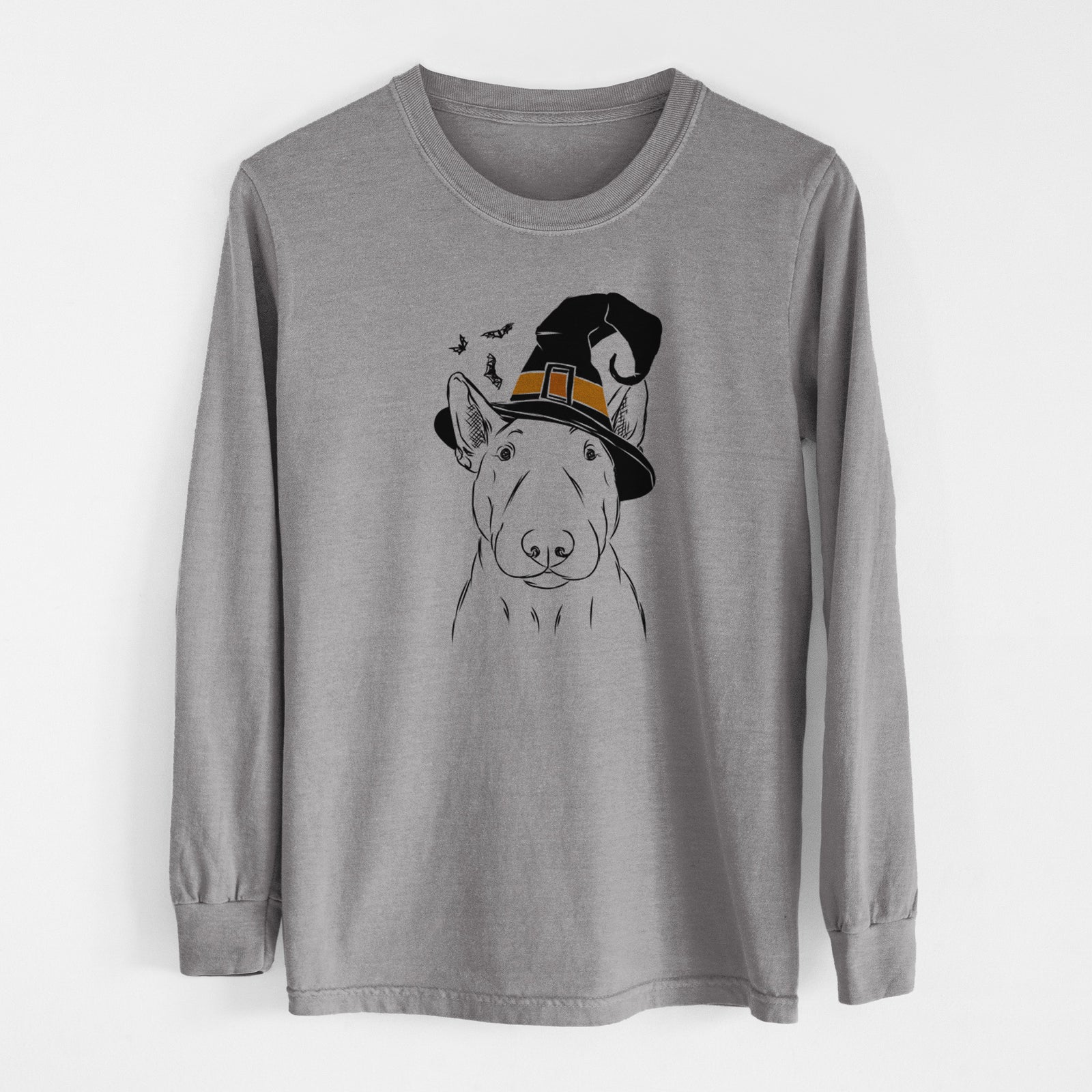 Witch Jett the Bull Terrier - Men's Heavyweight 100% Cotton Long Sleeve